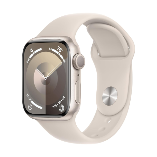 Apple Watch Series 9 GPS 41mm Starlight Aluminium Case with Starlight Sport Band (S/M) /MR8T3/