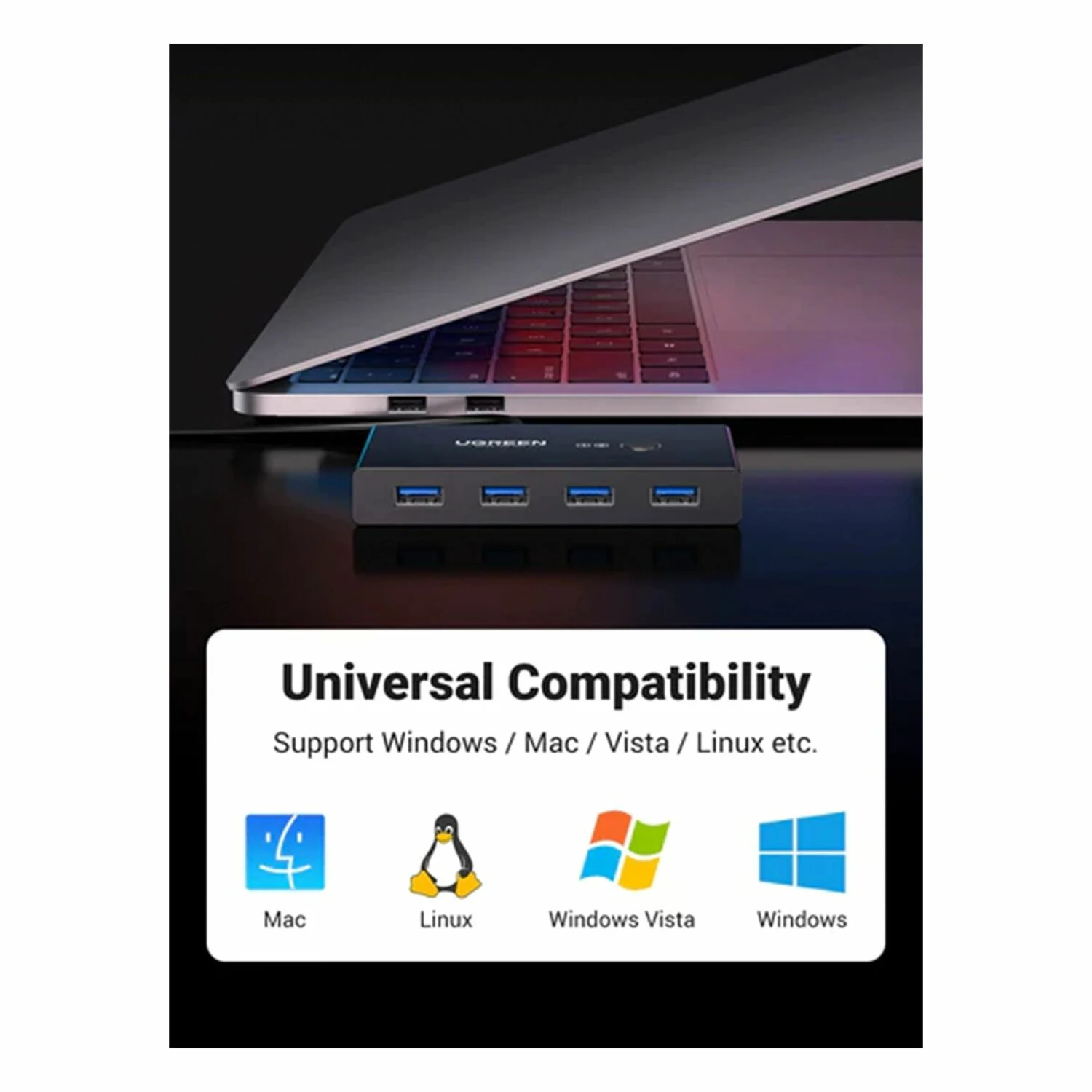 UGREEN 2 In 4 Out USB 3.0 Sharing Switch Box (30768) - зураг 2