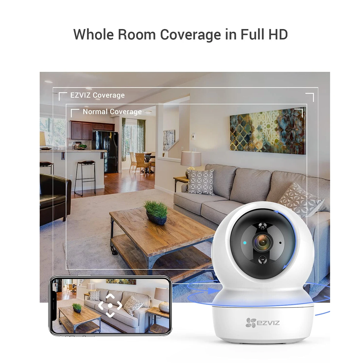 EZVIZ CS-TY1 2K Pan & Tilt Smart Home Camera (R105-1J4WF) - зураг 5