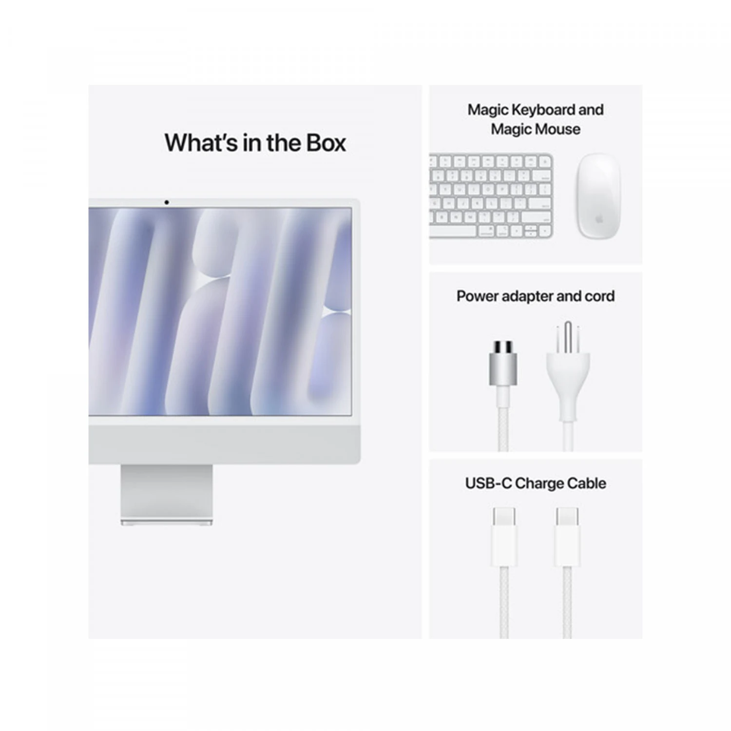 Apple iMac M4 Chip, 8-Core CPU, 8-Core GPU, 16GB RAM, 256GB SSD, 24-inch 4.5K Retina Display, Silver /MWUC3/ - зураг 4