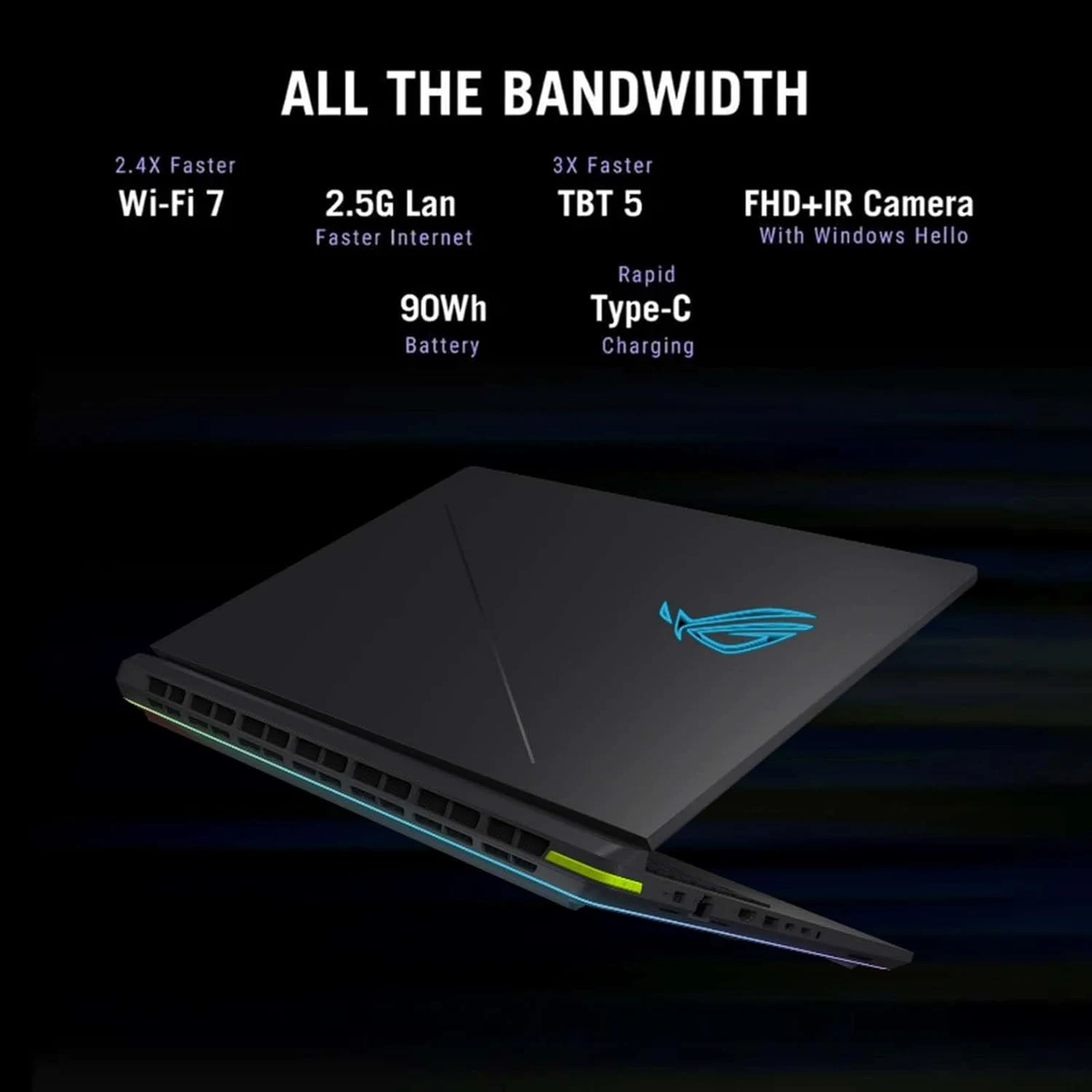 ASUS ROG Strix G18 G815LP-S9017W Intel Core Ultra 7-255HX, DDR5 16GB RAM, 1TB M.2 NVMe PCIe 4.0 SSD, NV RTX5070 8Gb, 18-inch 240Hz ROG Nebula QHD Display, Win11 Home, Volt Green ( Зөөврийн Компьютер ) - зураг 7