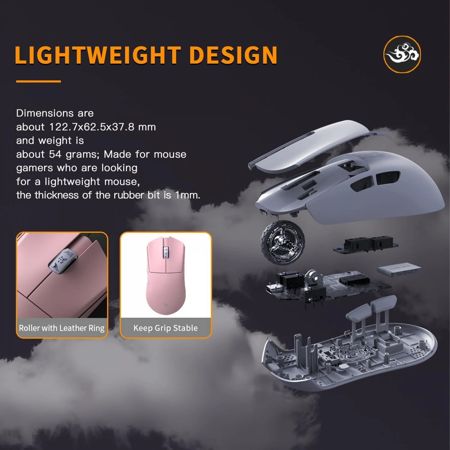 Motospeed Darmoshark M3S Pro Wireless, Wired and Bluetooth Tri-Mode Optical Gaming Mouse, Pink - зураг 5