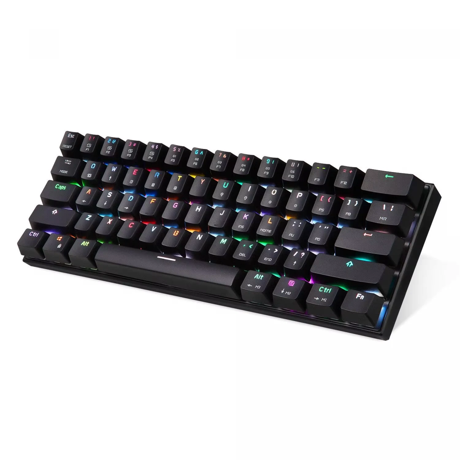 Motospeed SK62 Wireless, Wired and Bluetooth Tri-Mode Mechanical Gaming Keyboard, Black with Blue Switch - зураг 2