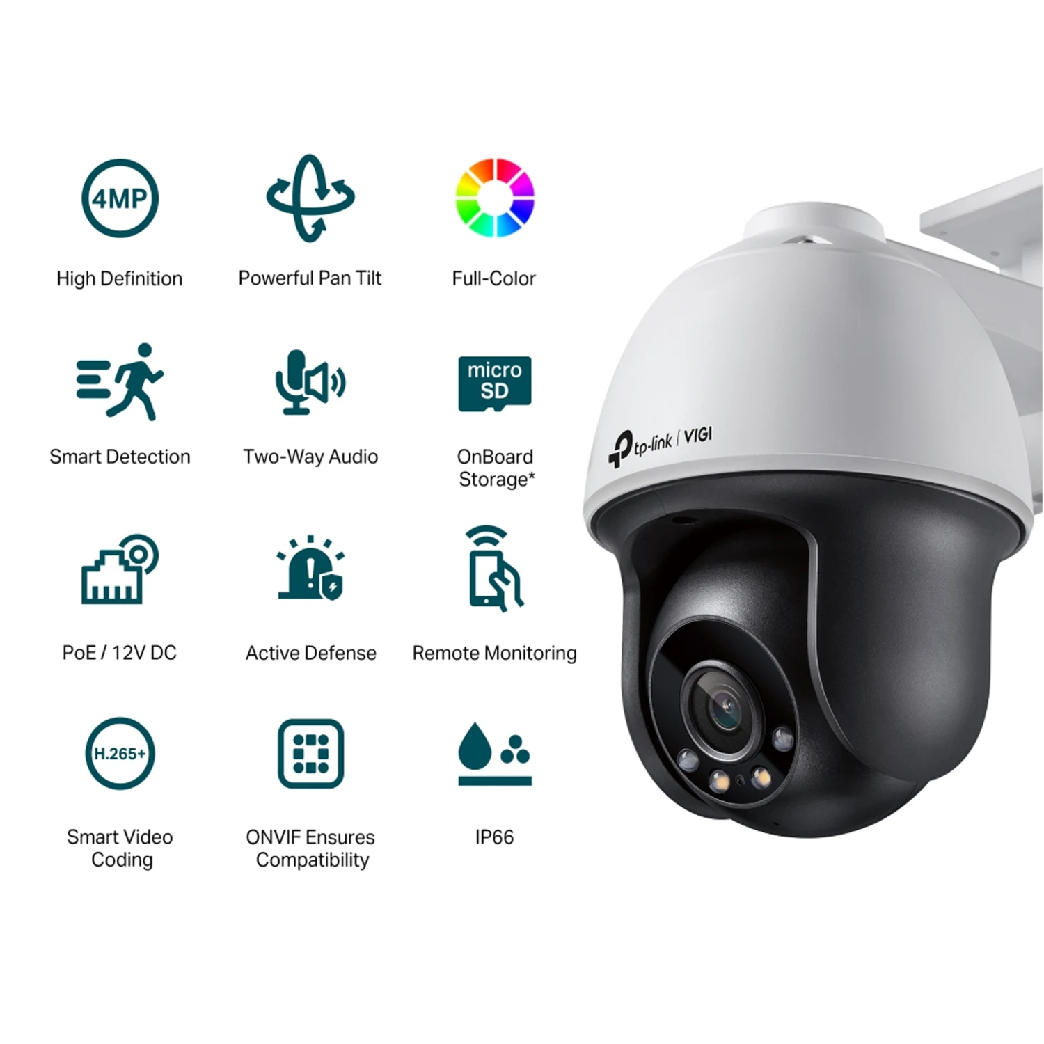 TP-Link VIGI C540 4MP Outdoor Full-Color Pan Tilt Network Camera / Хөдөлгөөнт Гадаа Хяналтын Камер / - зураг 2