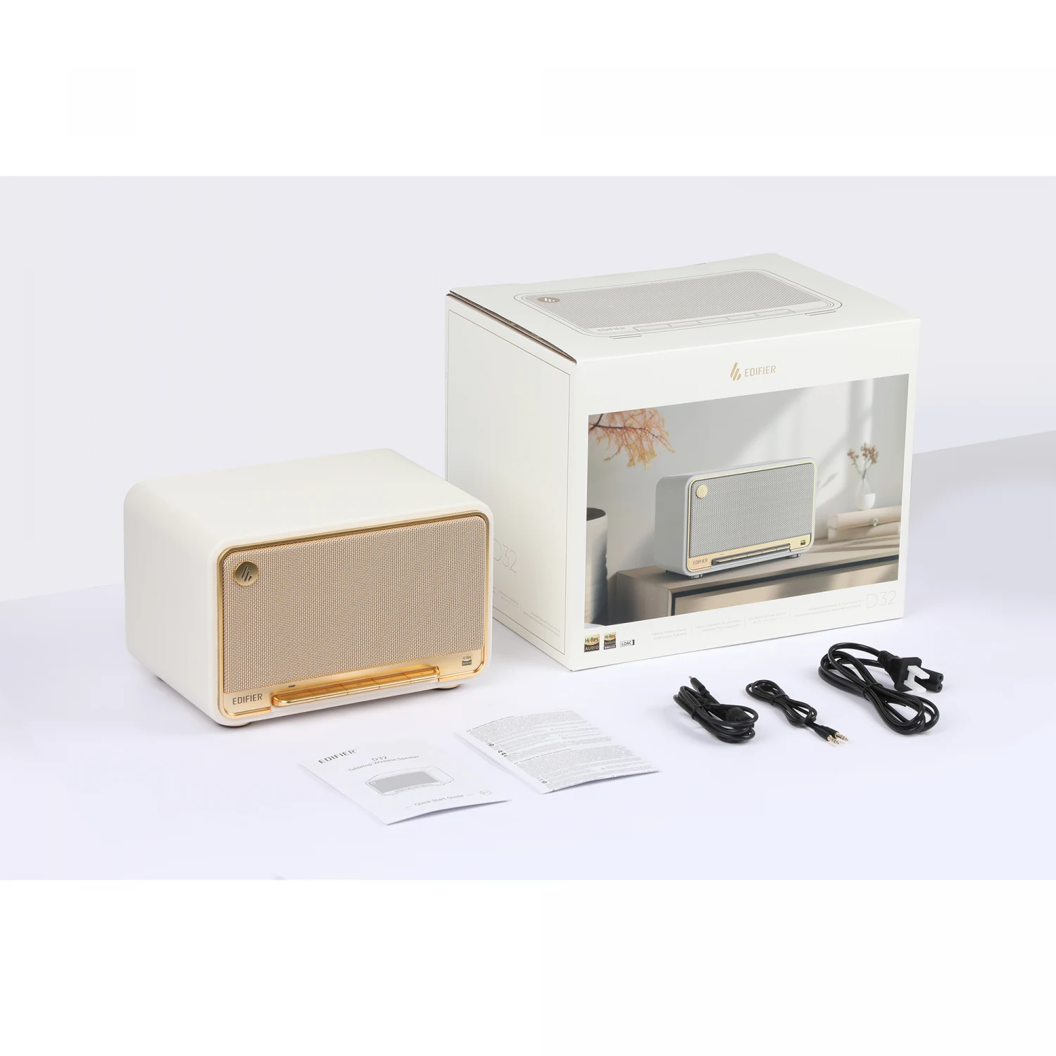 Edifier D32 Tabletop Wireless Speaker, White / Чанга яригч / - зураг 5