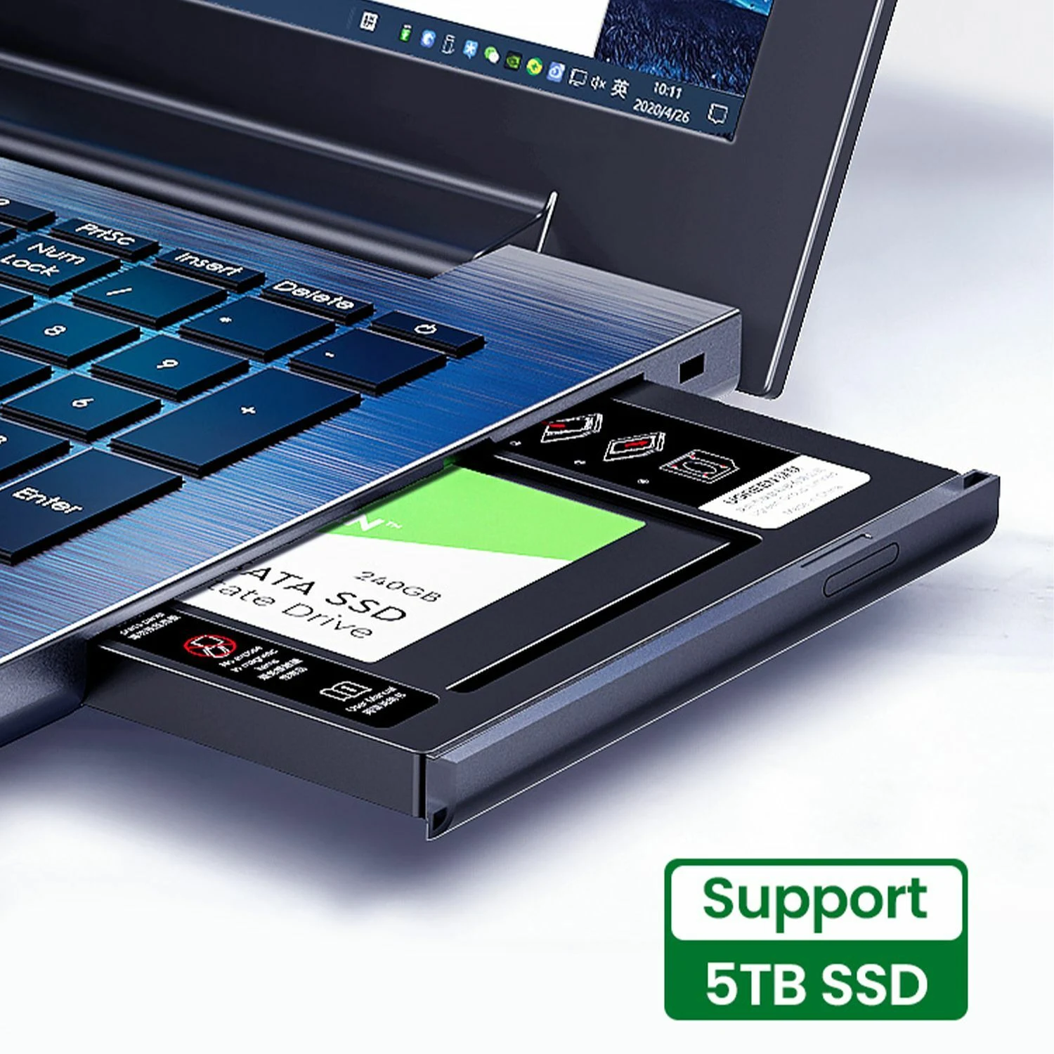 UGREEN SATA Hard Drive Caddy 9.5mm for Notebook Optical Drive 70657 ( Хардны хайрцаг ) - зураг 2