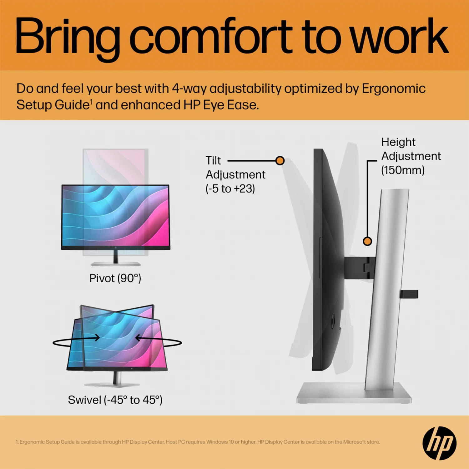 HP E24 G5 24-inch FHD Monitor / Компьютерийн Дэлгэц / - зураг 5