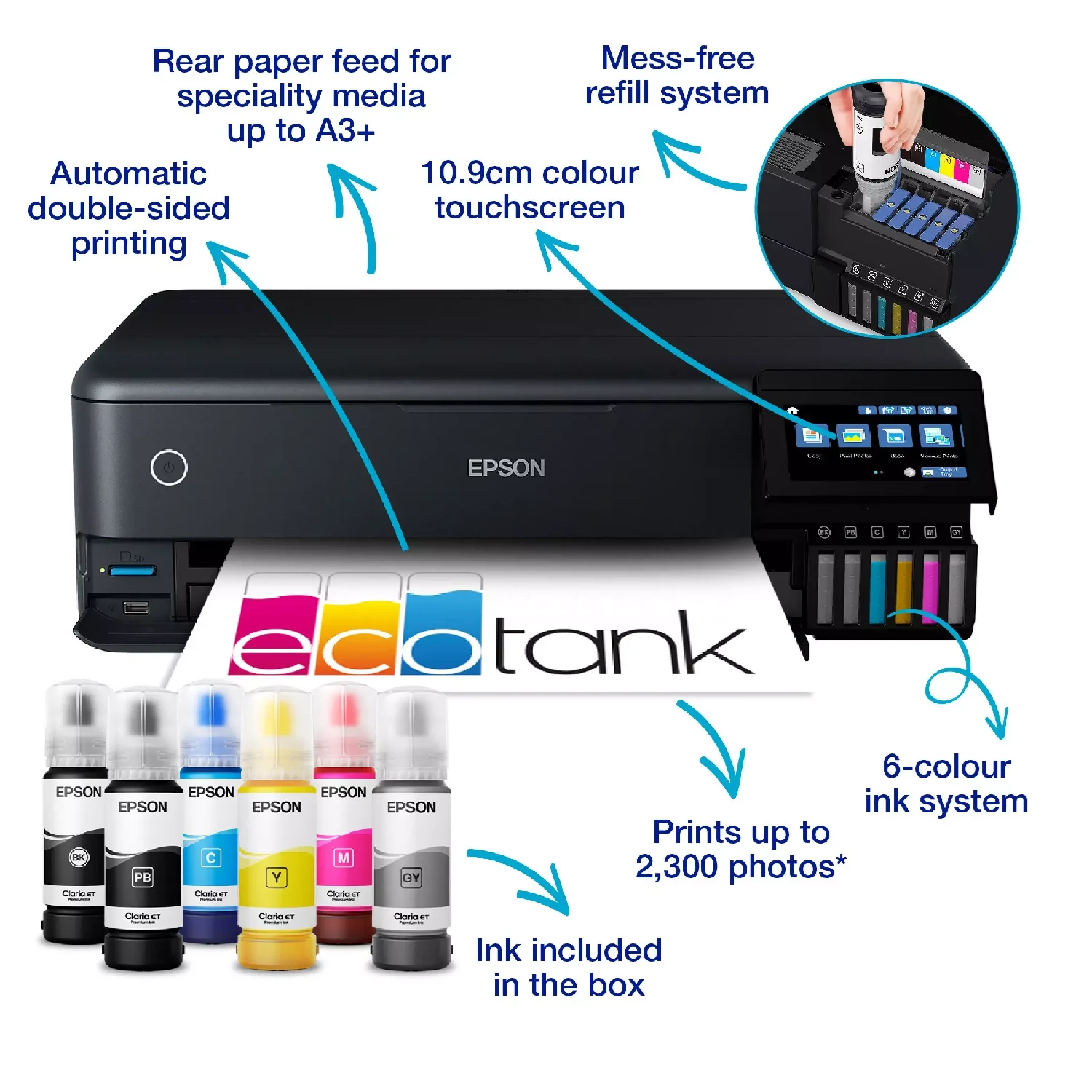 Epson EcoTank L8188 A3+ Wi-Fi Ink Tank Photo Printer / Хэвлэгч , Өнгөт Принтер / - зураг 4