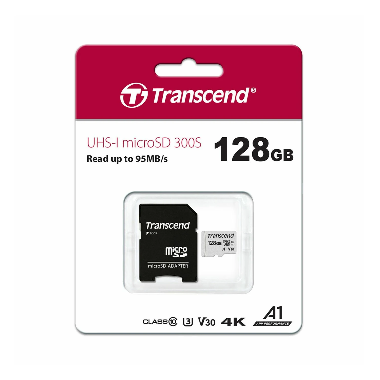 Transcend 128GB 300S UHS-I XC 95MB/s Micro SD Memory Card /TS128GUSD300S/ - зураг 2