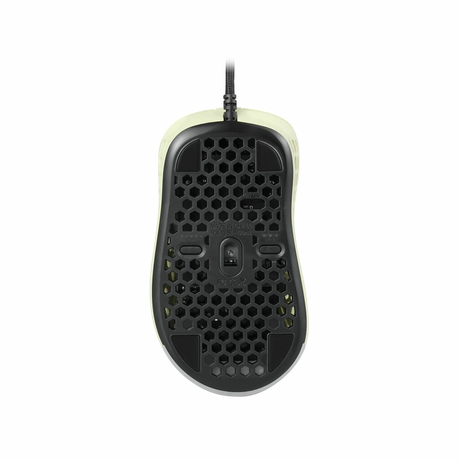 Motospeed V100 Air Wired RGB Backlight Gaming Mouse, Black and Yellow - зураг 2