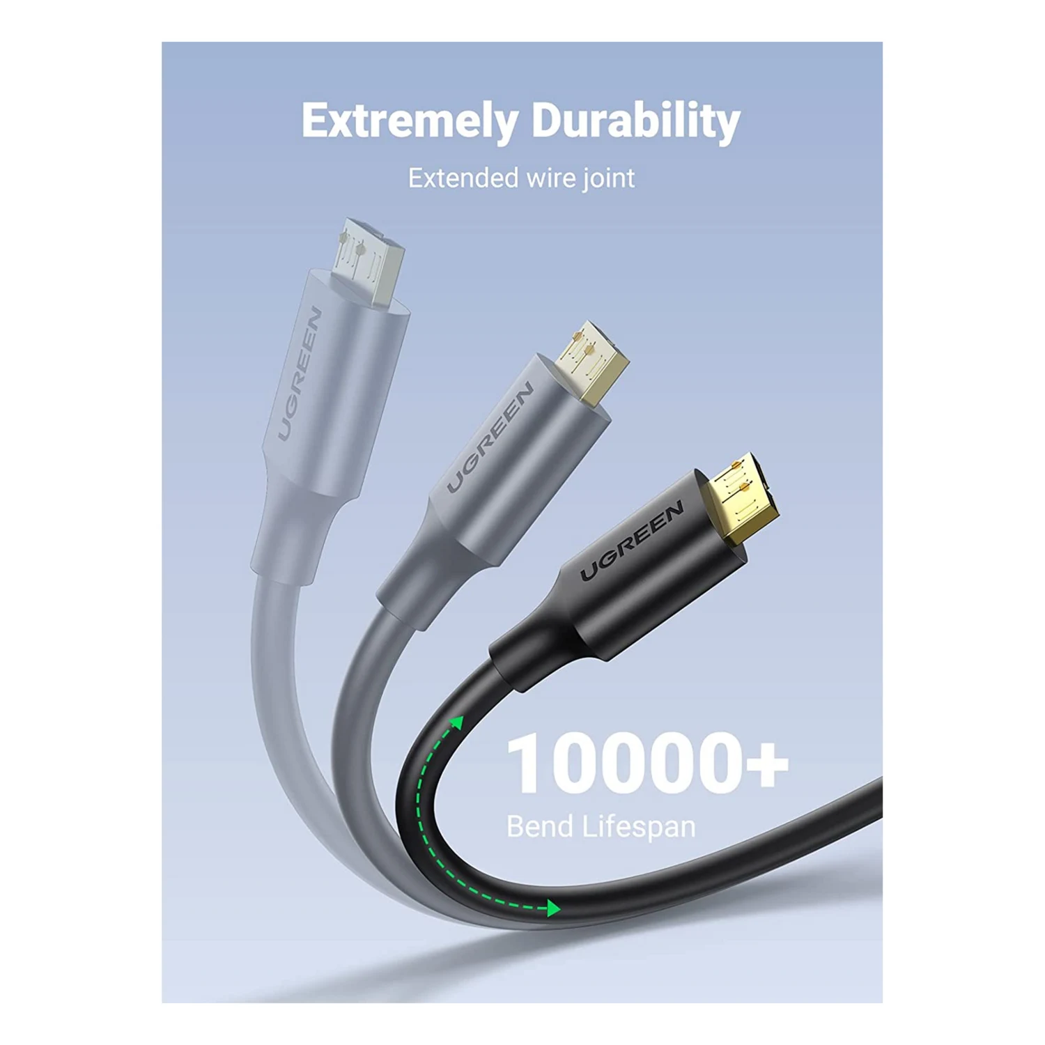 UGREEN USB-A Male to Micro USB 3.0 cable 0.5m (10840) - зураг 4