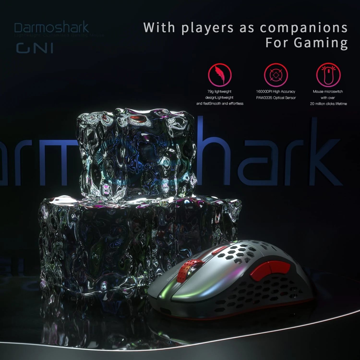 Motospeed Darmoshark GN1 Wired Optical Gaming Mouse, Grey - зураг 2
