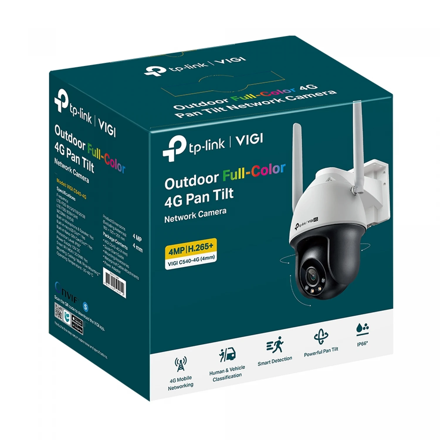 TP-Link VIGI C540-4G 4MP Outdoor Full-Color 4G Pan Tilt Network Camera / Хөдөлгөөнт Гадаа Хяналтын Камер / - зураг 5