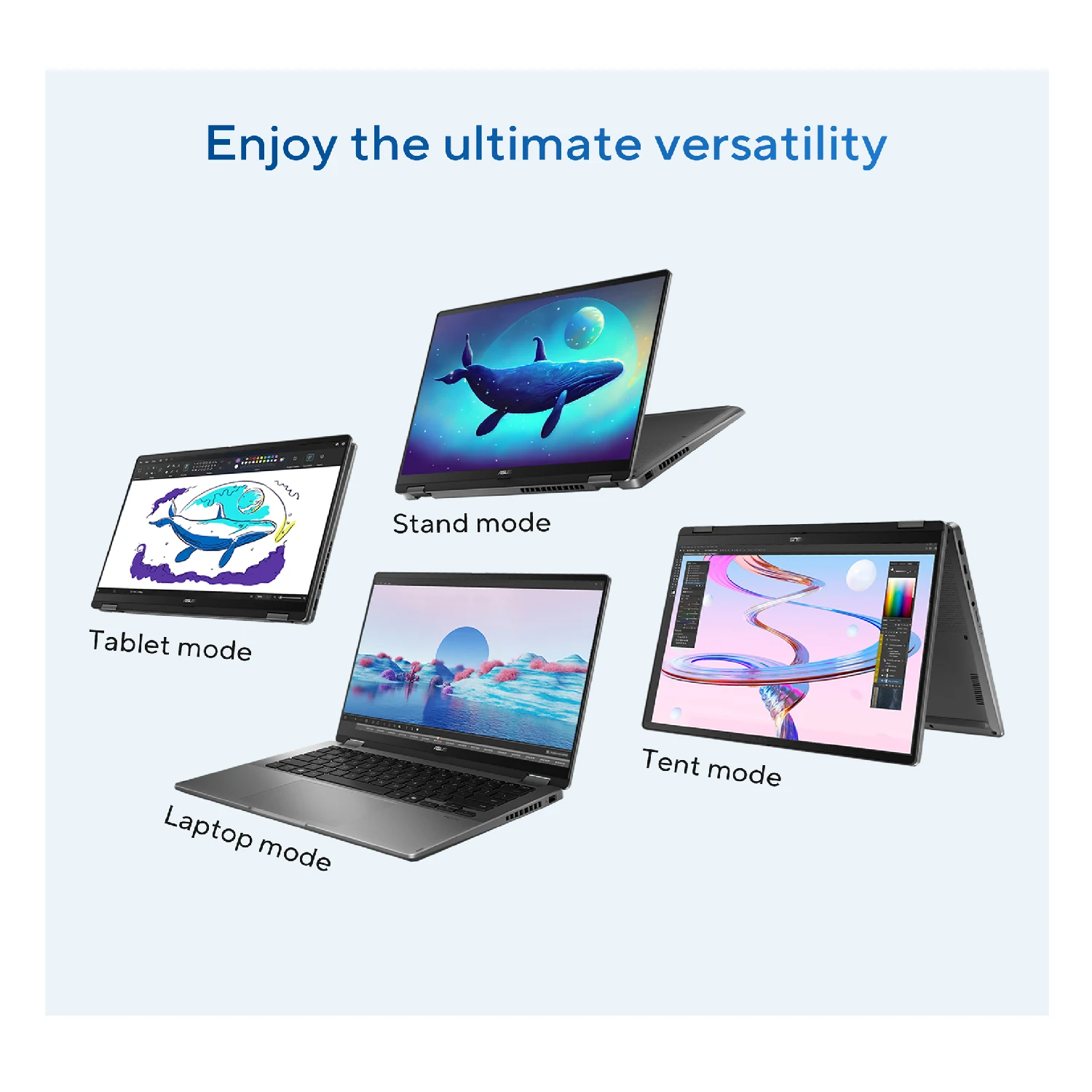 ASUS VivoBook Flip 14 TP3407SA-QL079W Intel Core Ultra 7-256V, 16GB LDDR5X RAM, 512GB PCIe NVMe M.2 SSD, Intel Arc Graphics, WUXGA 14-nch OLED Touch, Win11, Matte Gray - зураг 15