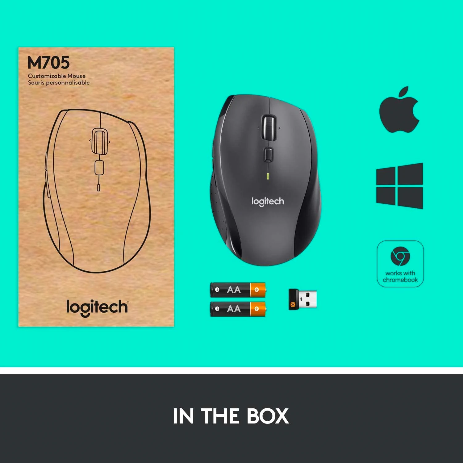 Logitech M705 Marathon Wireless Mouse / Компьютерын Хулгана / - зураг 5
