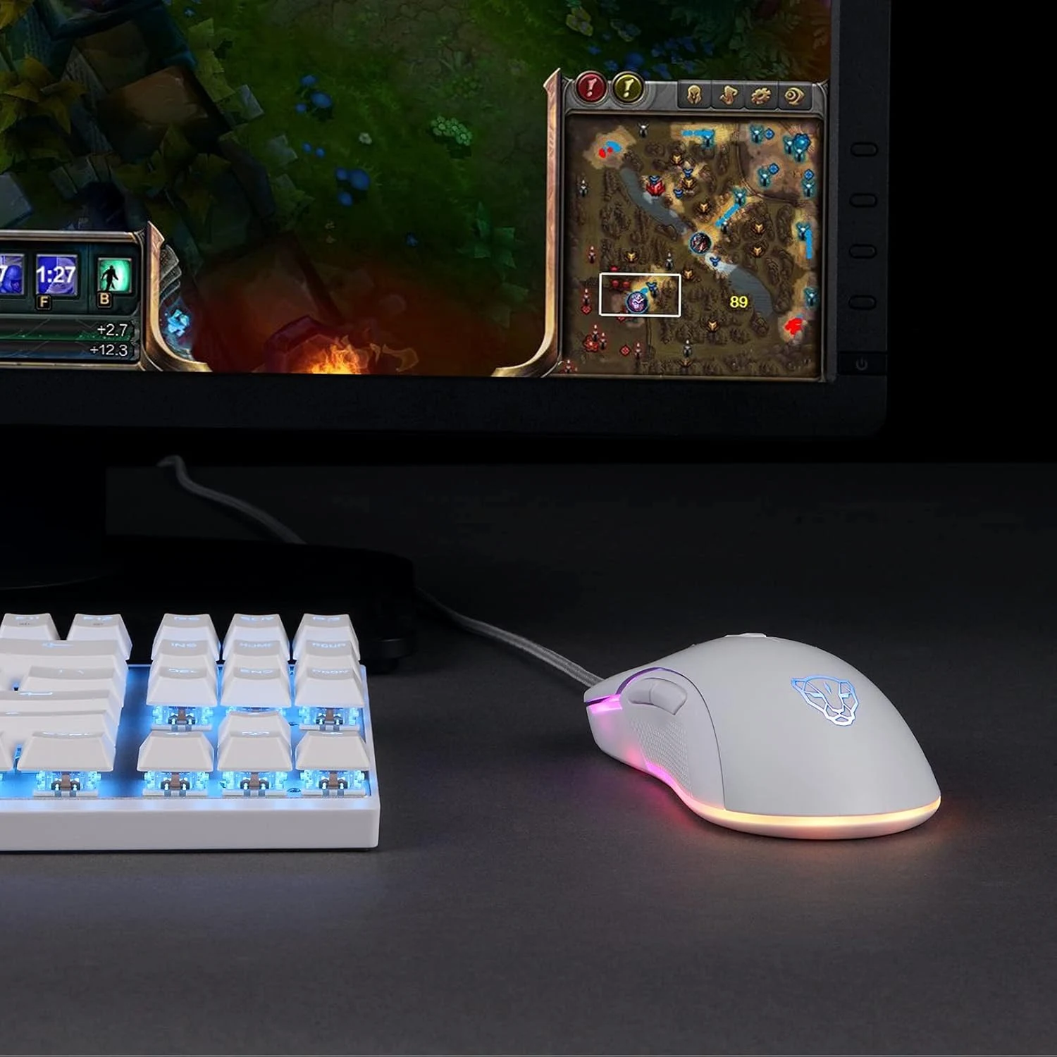 Motospeed V70 USB Wired Gaming Mouse, White - зураг 2