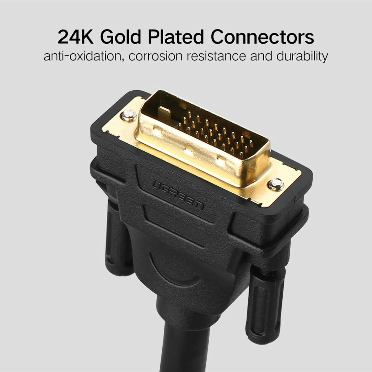 UGREEN DVI (24+1) Male to Male Cable Gold Plated 2m (11604) - зураг 4