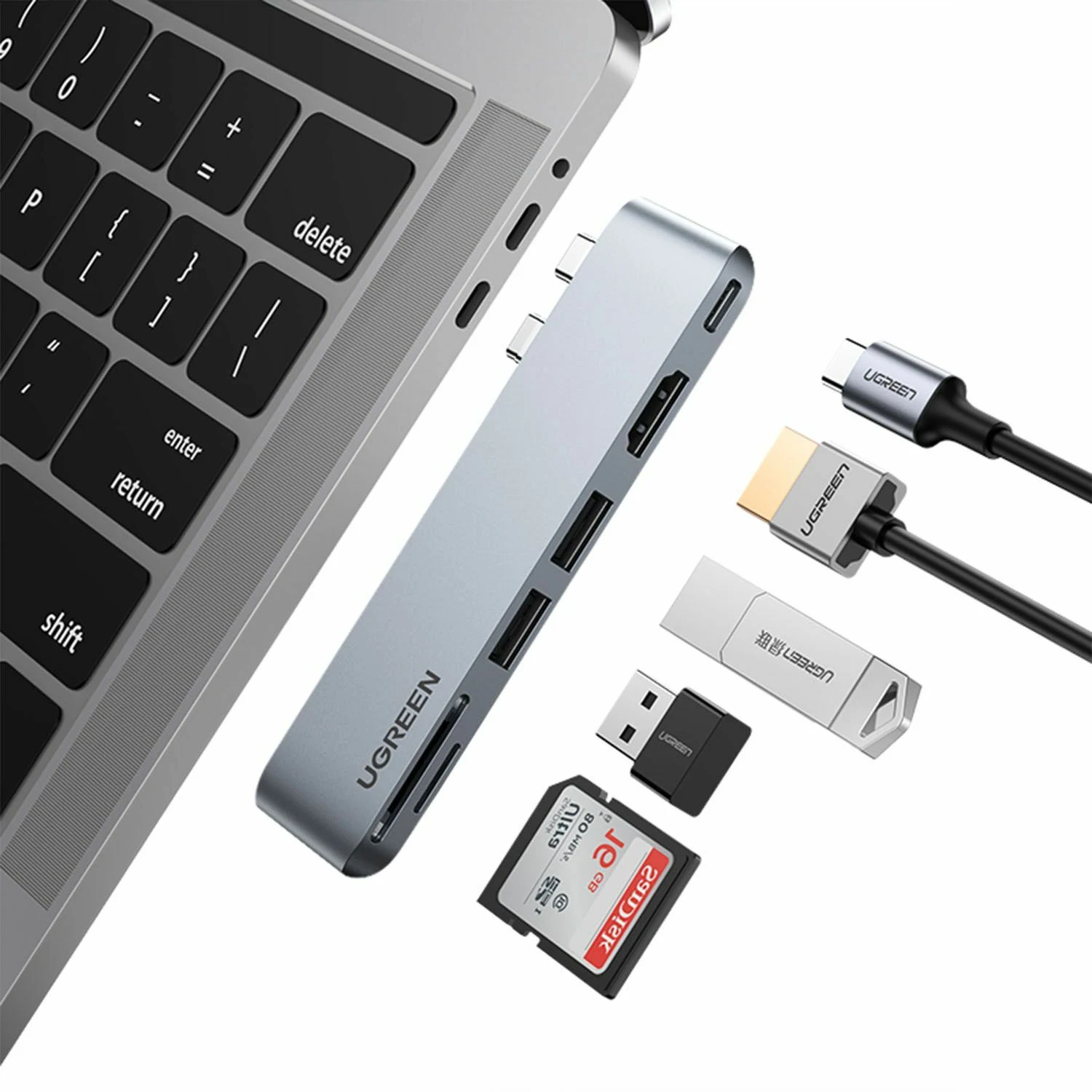UGREEN 6-in-2 USB-C Hub for MacBook (80856) - зураг 3