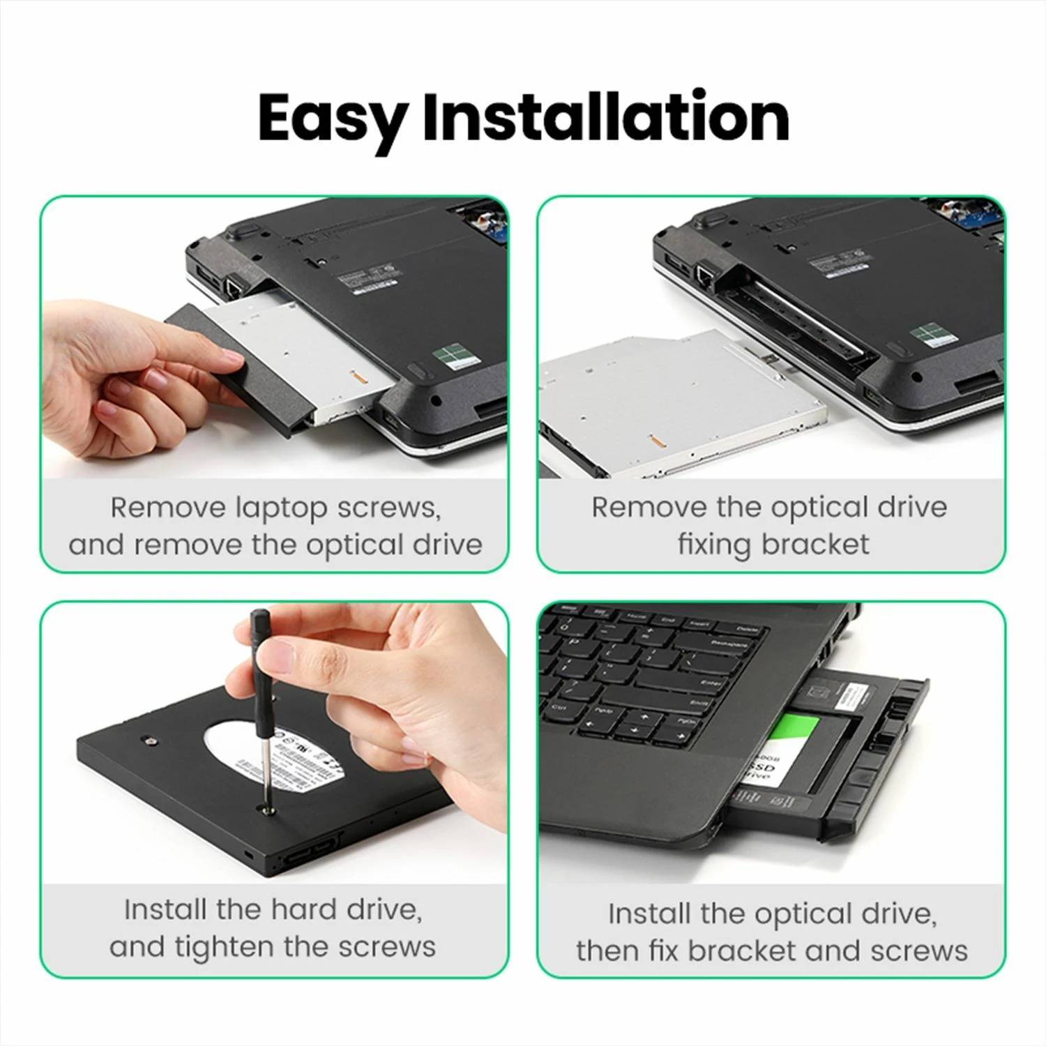 UGREEN SATA Hard Drive Caddy 9.5mm for Notebook Optical Drive 70657 ( Хардны хайрцаг ) - зураг 4