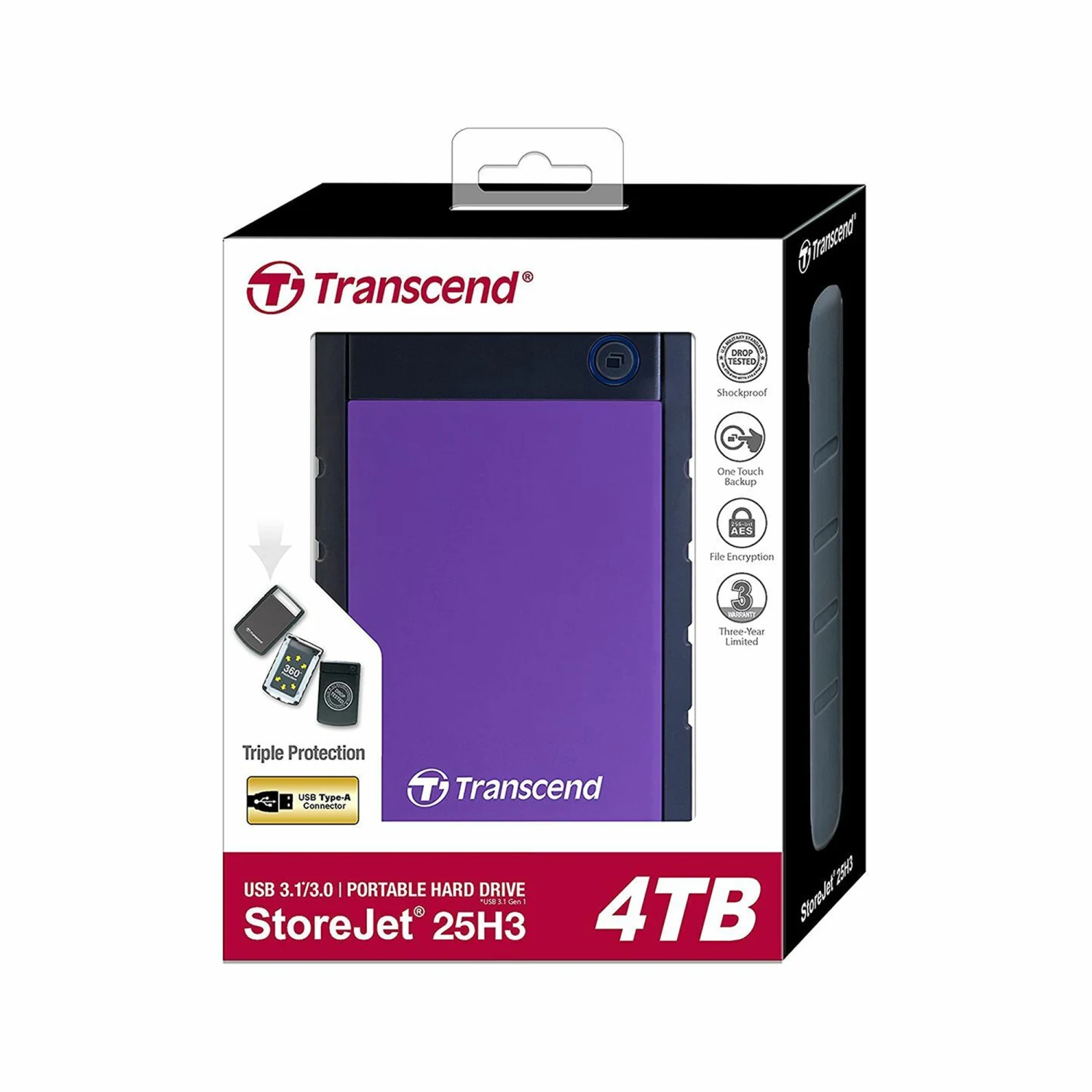 Transcend 4TB USB 3.1 StoreJet 25H3 2.5-inch Portable Hard Drive Purple TS4TSJ25H3P / Зөөврийн Хард / - зураг 3