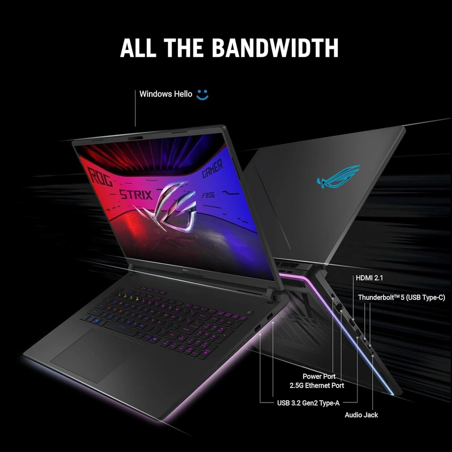 ASUS ROG Strix G18 G815LP-S9017W Intel Core Ultra 7-255HX, DDR5 16GB RAM, 1TB M.2 NVMe PCIe 4.0 SSD, NV RTX5070 8Gb, 18-inch 240Hz ROG Nebula QHD Display, Win11 Home, Volt Green ( Зөөврийн Компьютер ) - зураг 4