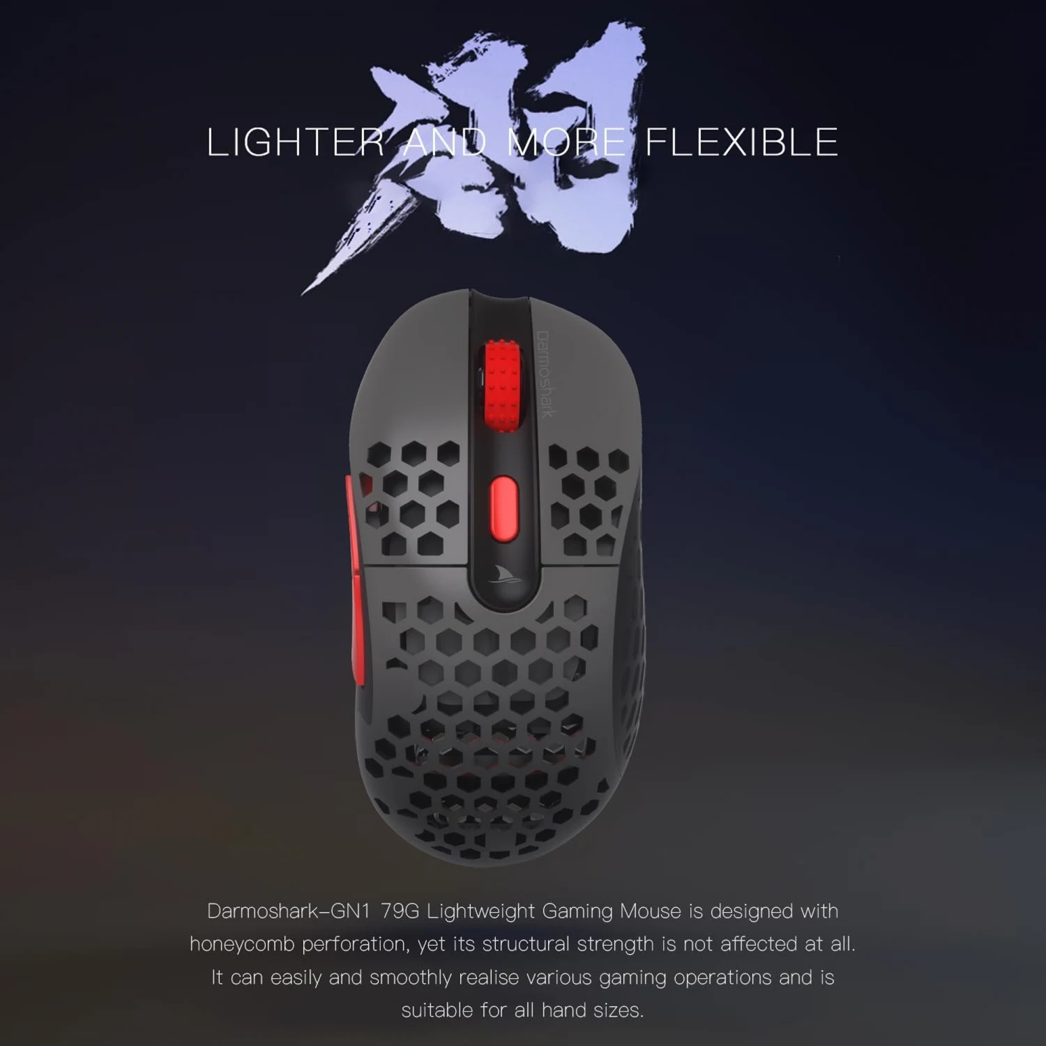 Motospeed Darmoshark GN1 Wired Optical Gaming Mouse, Grey - зураг 5