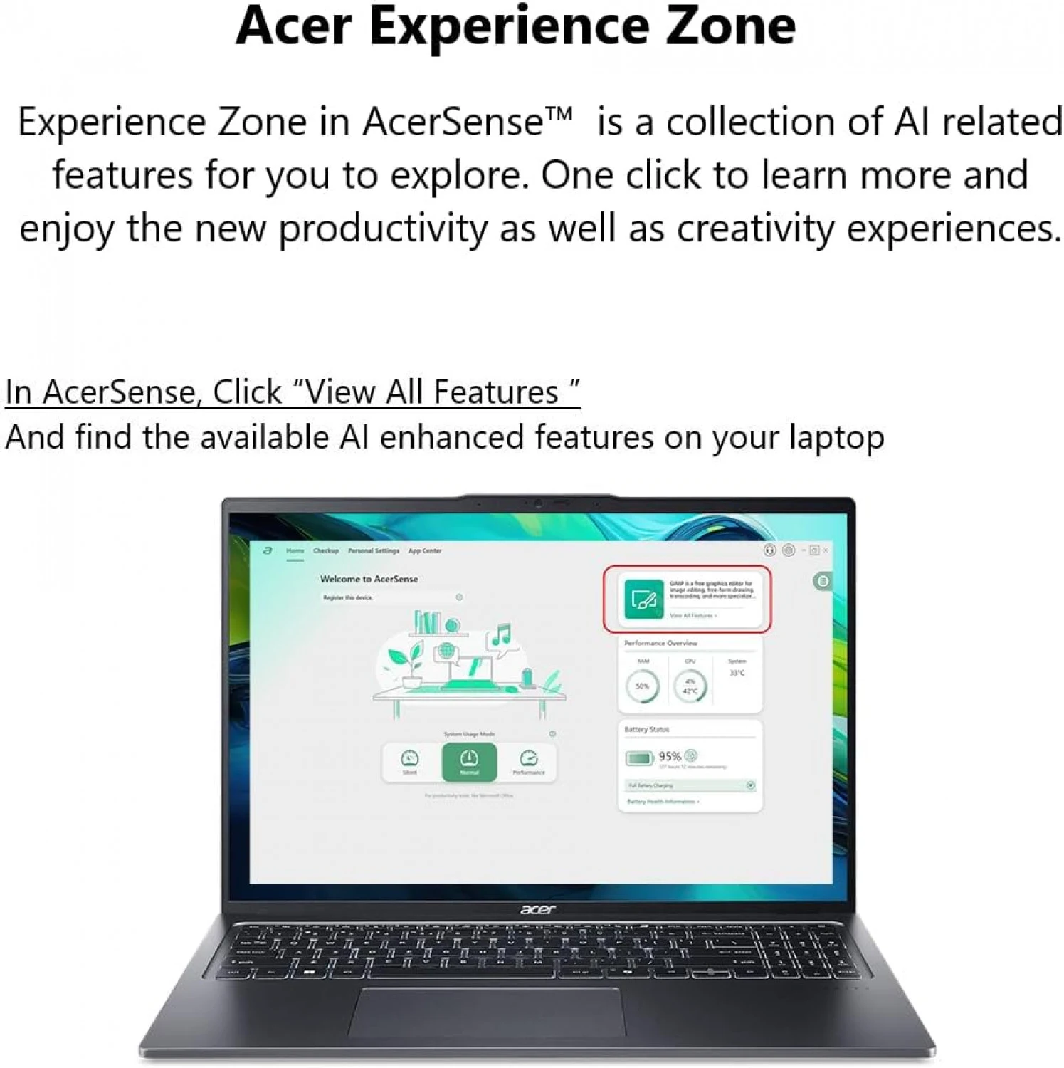 Acer Aspire 16 A16-71M-73W4, Intel Core Ultra 7-155H, DDR5 16GB RAM, 512GB PCIe Gen4 SSD, Intel Arc Graphics, 16-inch WUXGA, Win11 Home, Steel Grey - зураг 10