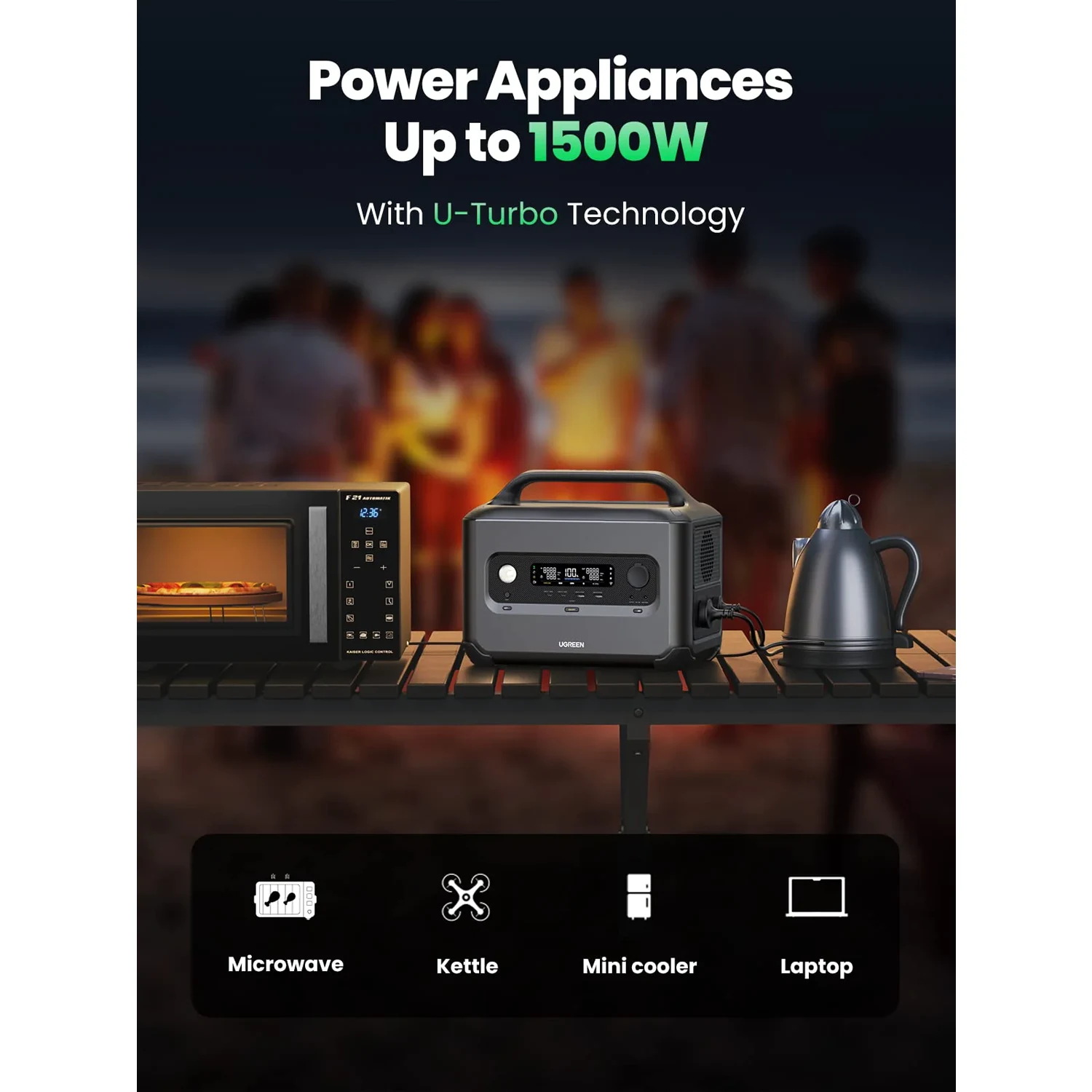 UGREEN PowerRoam GS1200 Portable Powerstation 1200W (15054) - зураг 4