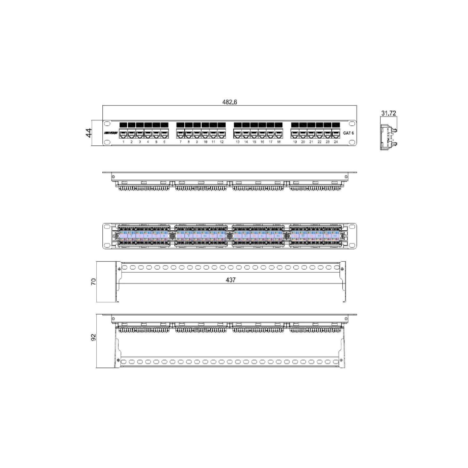 Hikvision CAT6 24-port 1U Patch Panel DS-1CP6U24-1U / Сүлжээний Төхөөрөмж / - зураг 5