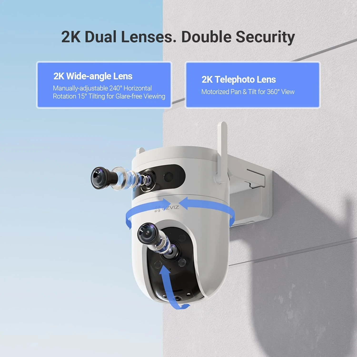 EZVIZ CS-H9C 2K Dual-Lens (3MP+3MP) Pan & Tilt Wi-Fi Camera - зураг 3