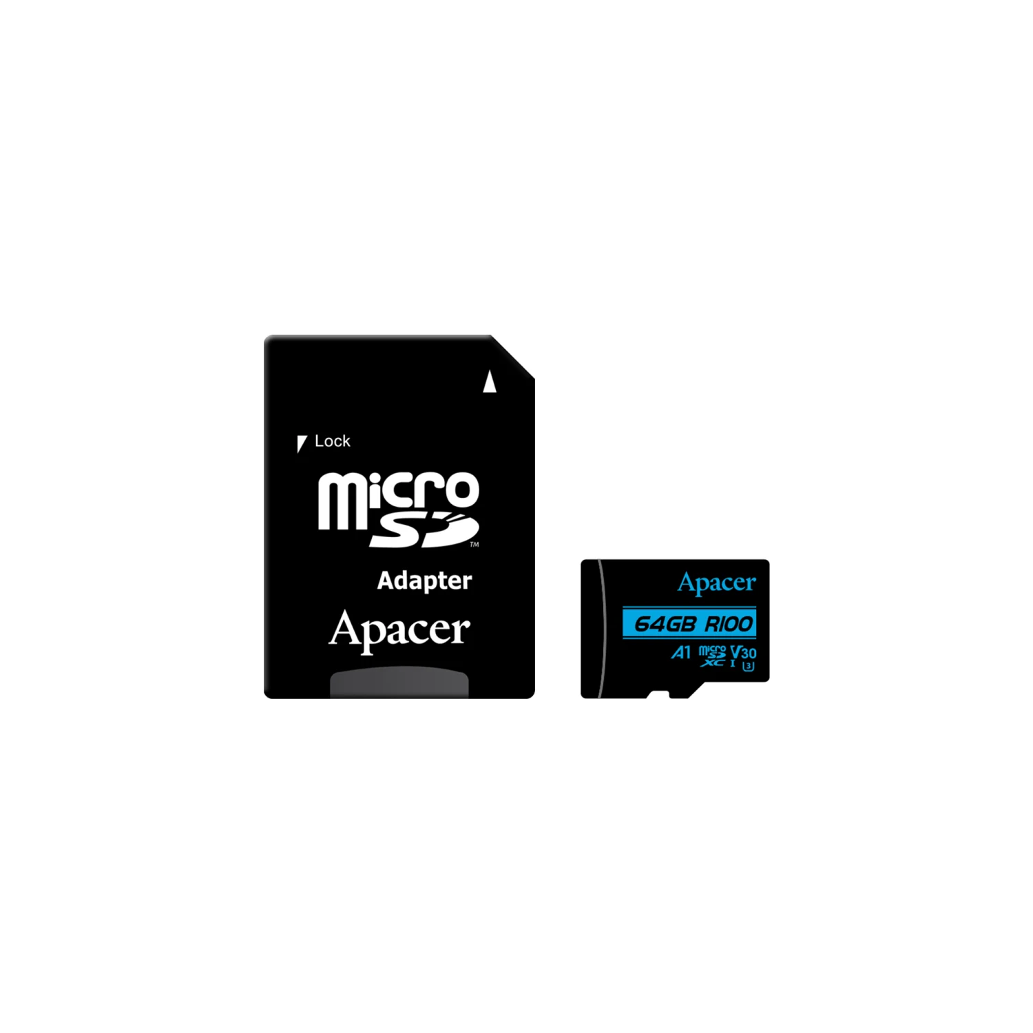 Apacer 64GB R100 UHS-I U3 V30 100MB/s Micro SD Memory Card /AP64GMCSX10U8-R/ - зураг 2