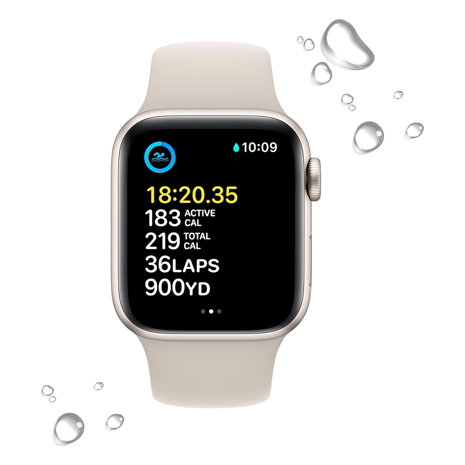 Apple Watch SE (2nd gen) GPS 40mm Starlight Aluminum Case with Starlight Sport Band (M/L) /MR9V3/ - зураг 3