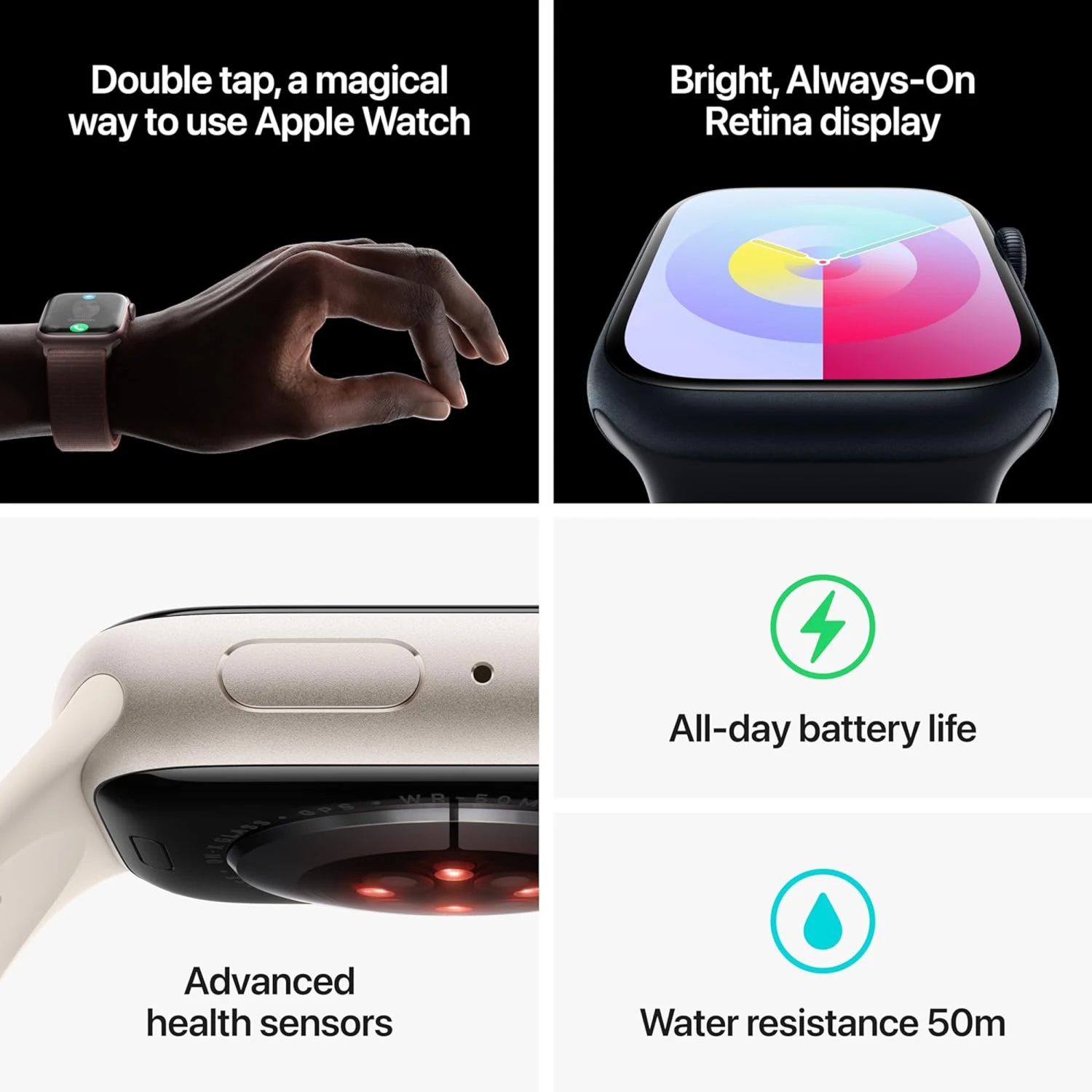 Apple Watch Series 9 GPS 45mm Silver Aluminum Case with Blue Sport Band /MR9F3/ - зураг 5