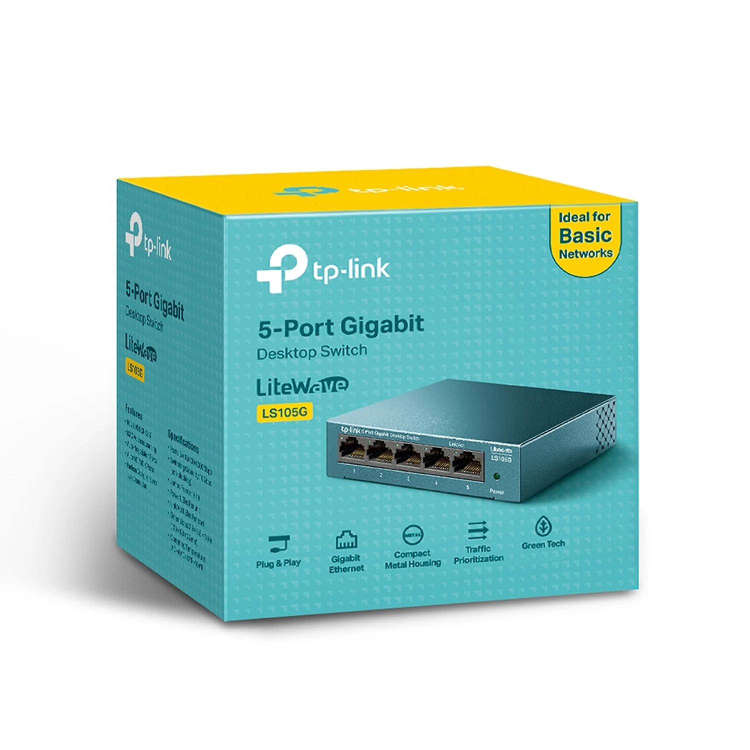 TP-Link LS105G 5-Port Gigabit Desktop Network Switch / Свич салаалагч , Сүлжээний Төхөөрөмж / - зураг 4