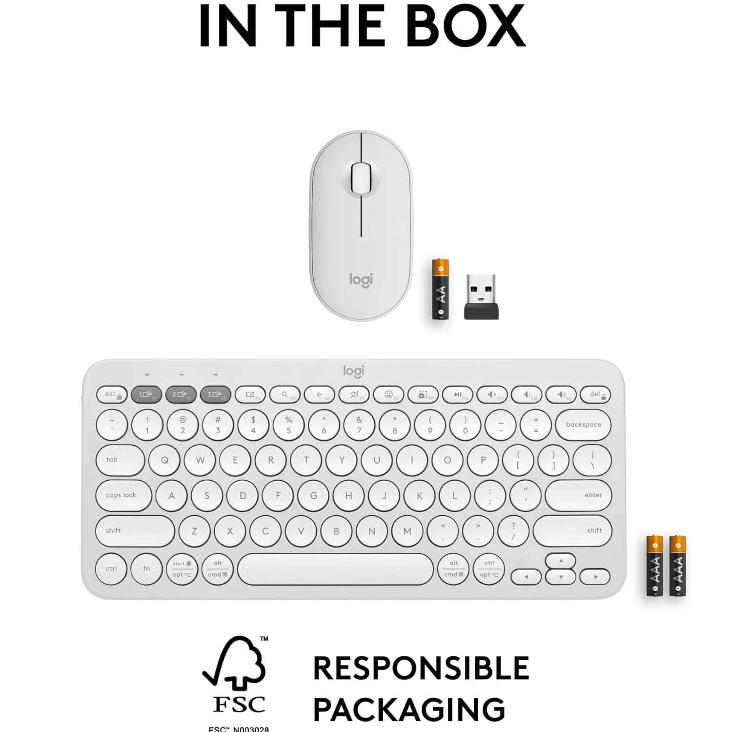 Logitech Pebble 2 Wireless Keyboard & Mouse Combo White - зураг 8
