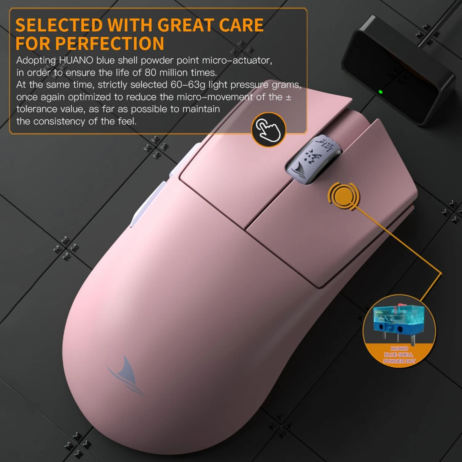 Motospeed Darmoshark M3S Pro Wireless, Wired and Bluetooth Tri-Mode Optical Gaming Mouse, Pink - зураг 4