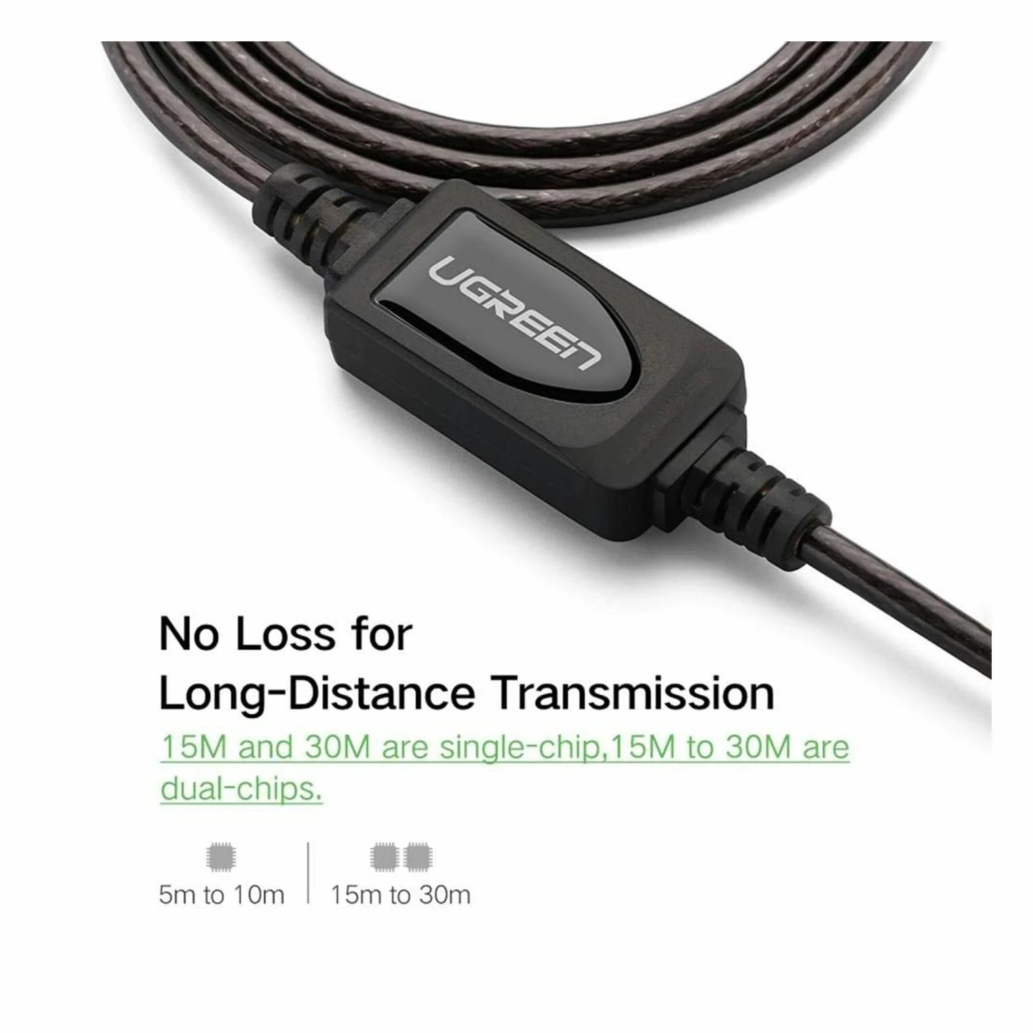 UGREEN USB 2.0 Extension Cable with Chipset 15m (10323) - зураг 2