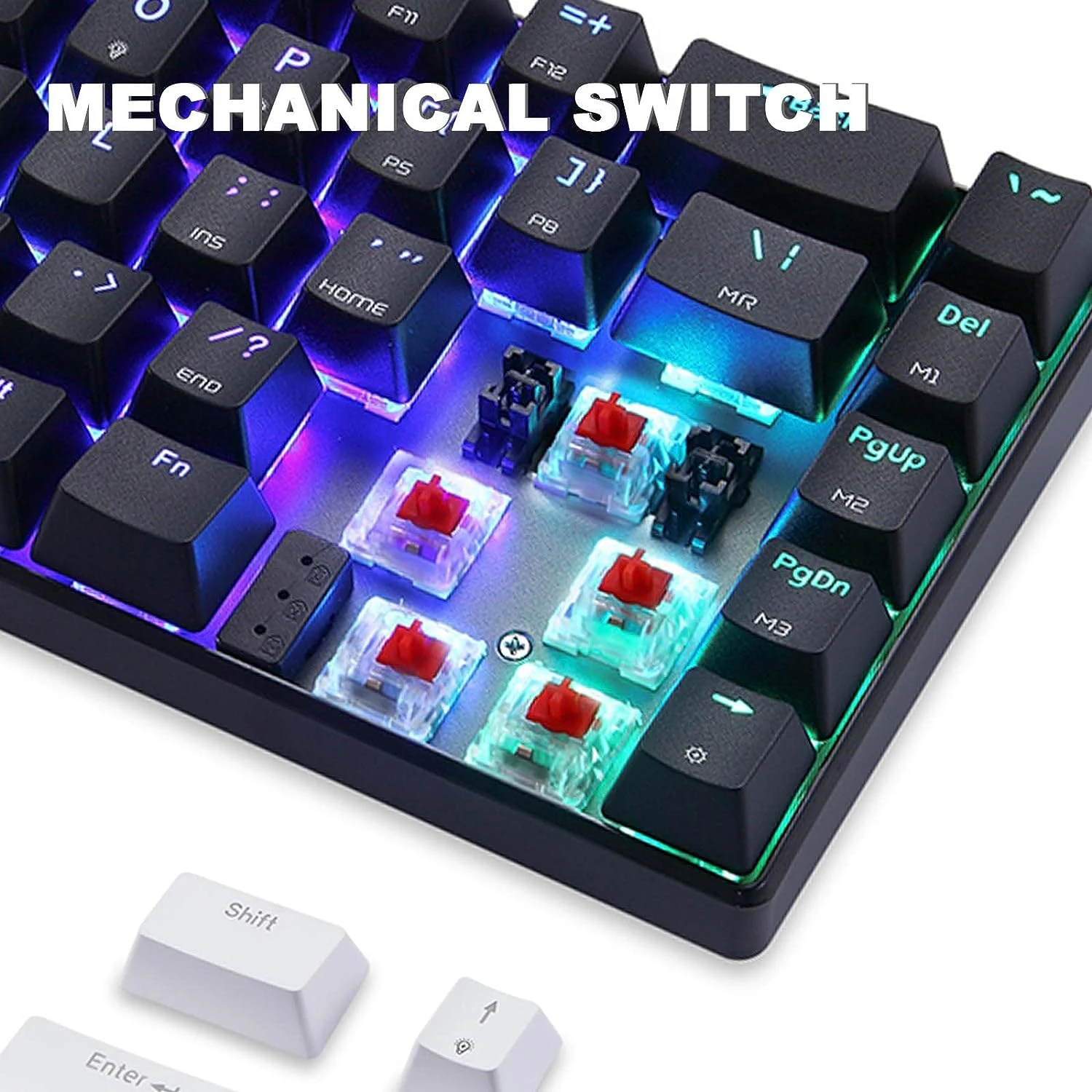 Motospeed CK67 Wired Mechanical Keyboard, Black - зураг 3