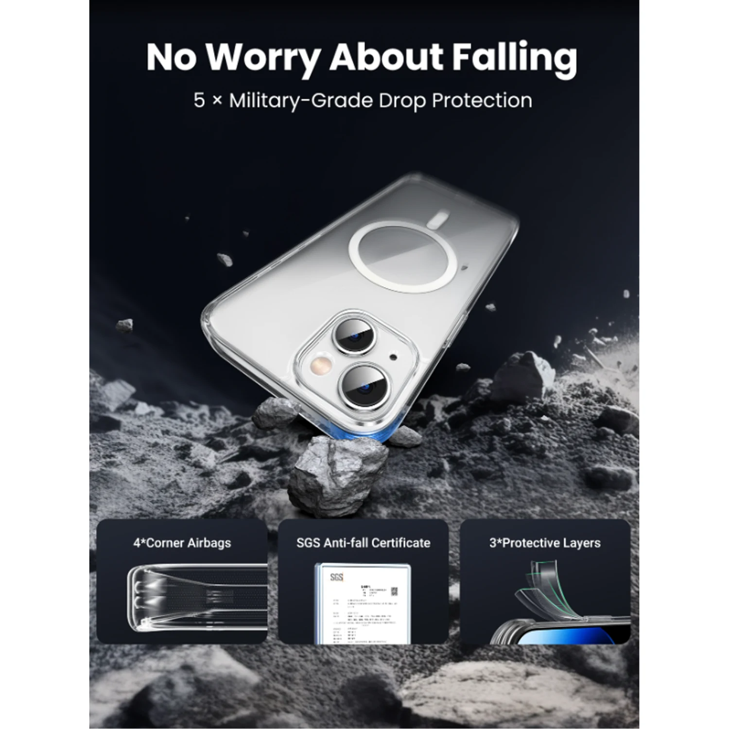 UGREEN Clear Magnetic Protective Case for iPhone 15 (25396) - зураг 2