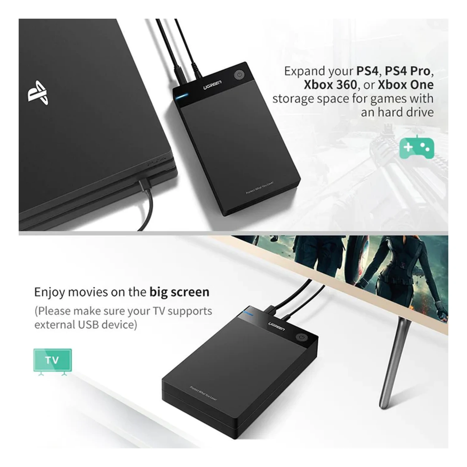 UGREEN USB 3.0 to SATA 3.5 inch Hard Drive Enclosure 50422 ( Хардны хайрцаг ) - зураг 3