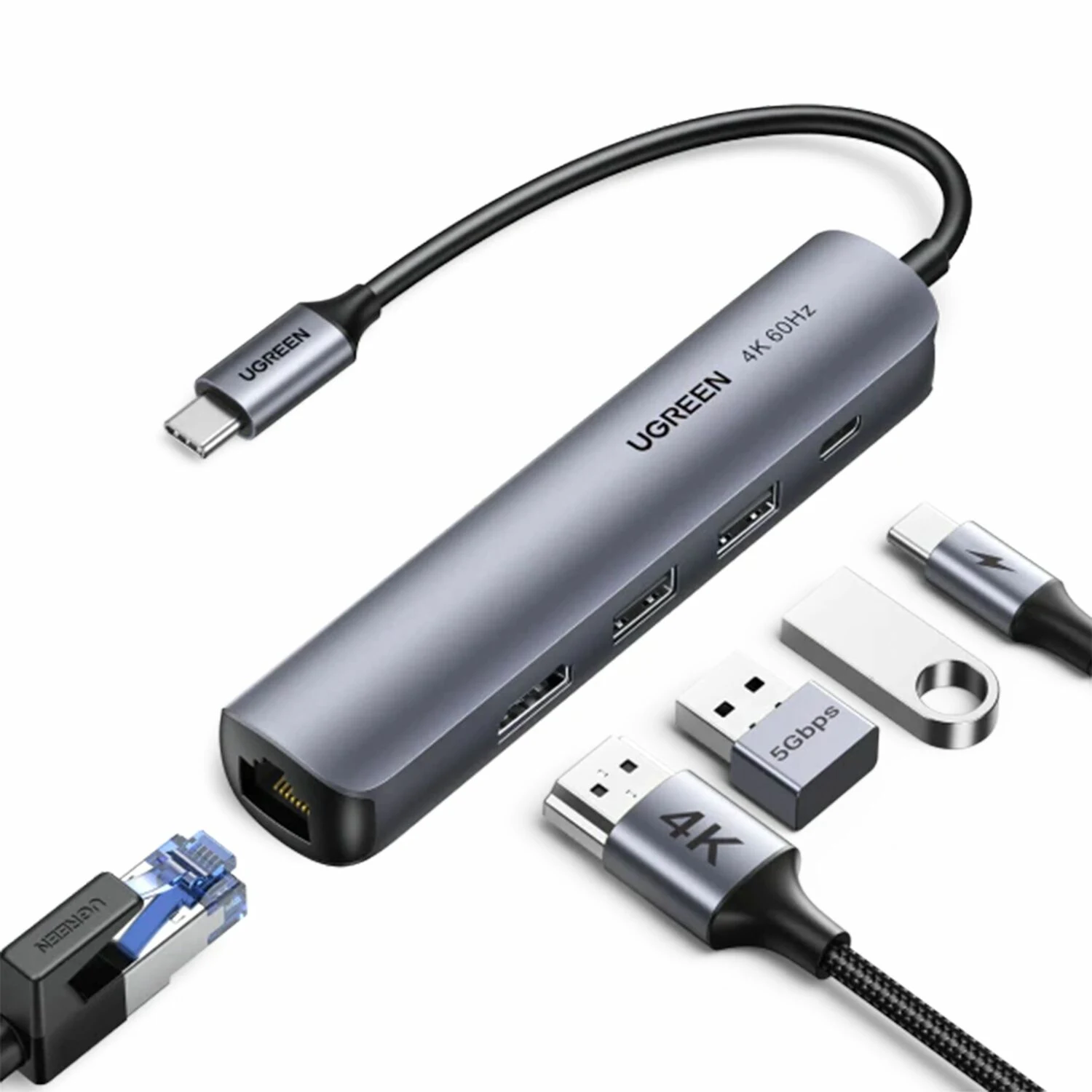 UGREEN 5-in-1 Multi Function USB-C HUB (10919) - зураг 2