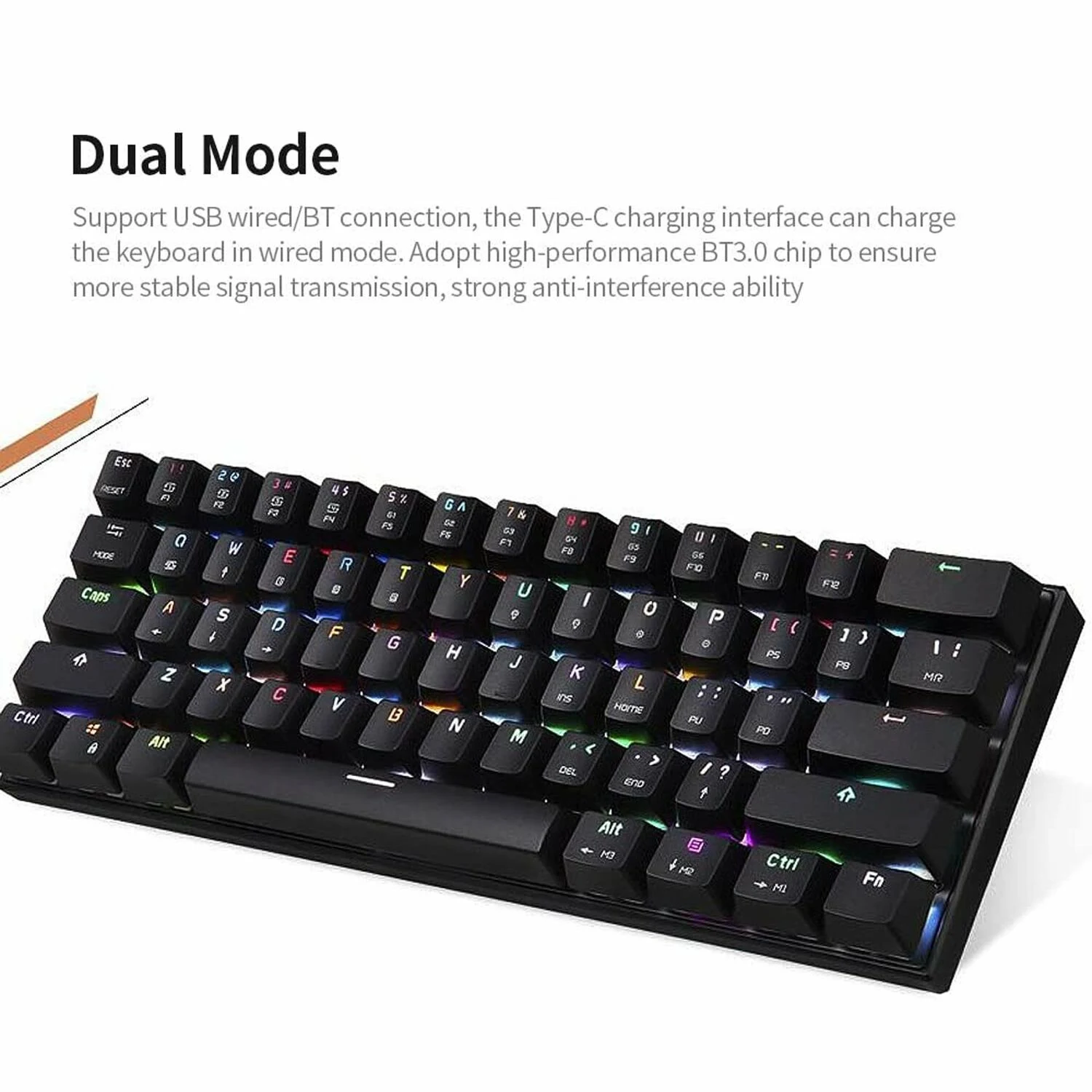 Motospeed CK62 Wired Gaming Mechanical Keyboard Black - зураг 3