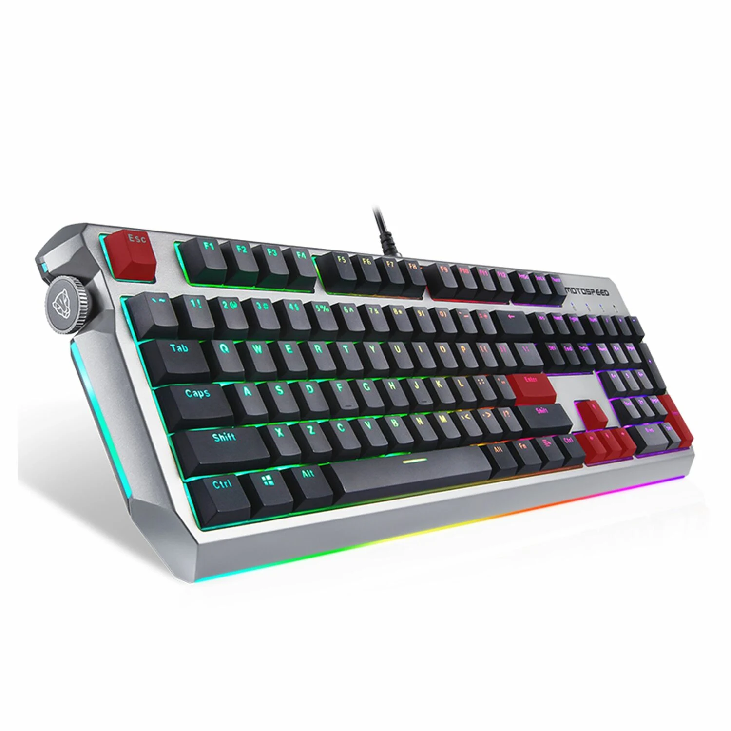 Motospeed CK80 Wired Gaming Mechanical Keyboard, Grey - зураг 3