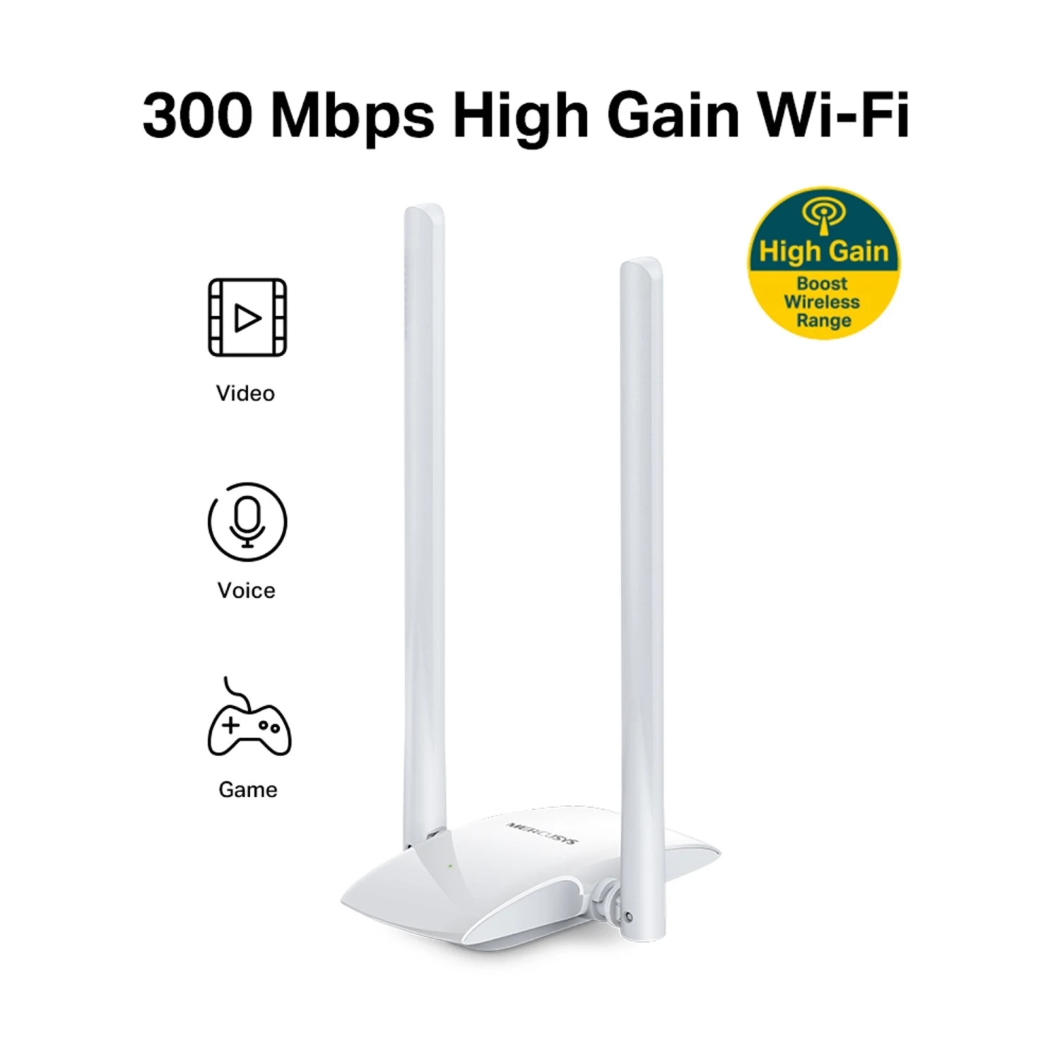 Mercusys MW300UH N300 Wireless USB Adapter ( Сүлжээний Адаптер , Сүлжээний Төхөөрөмж ) - зураг 2