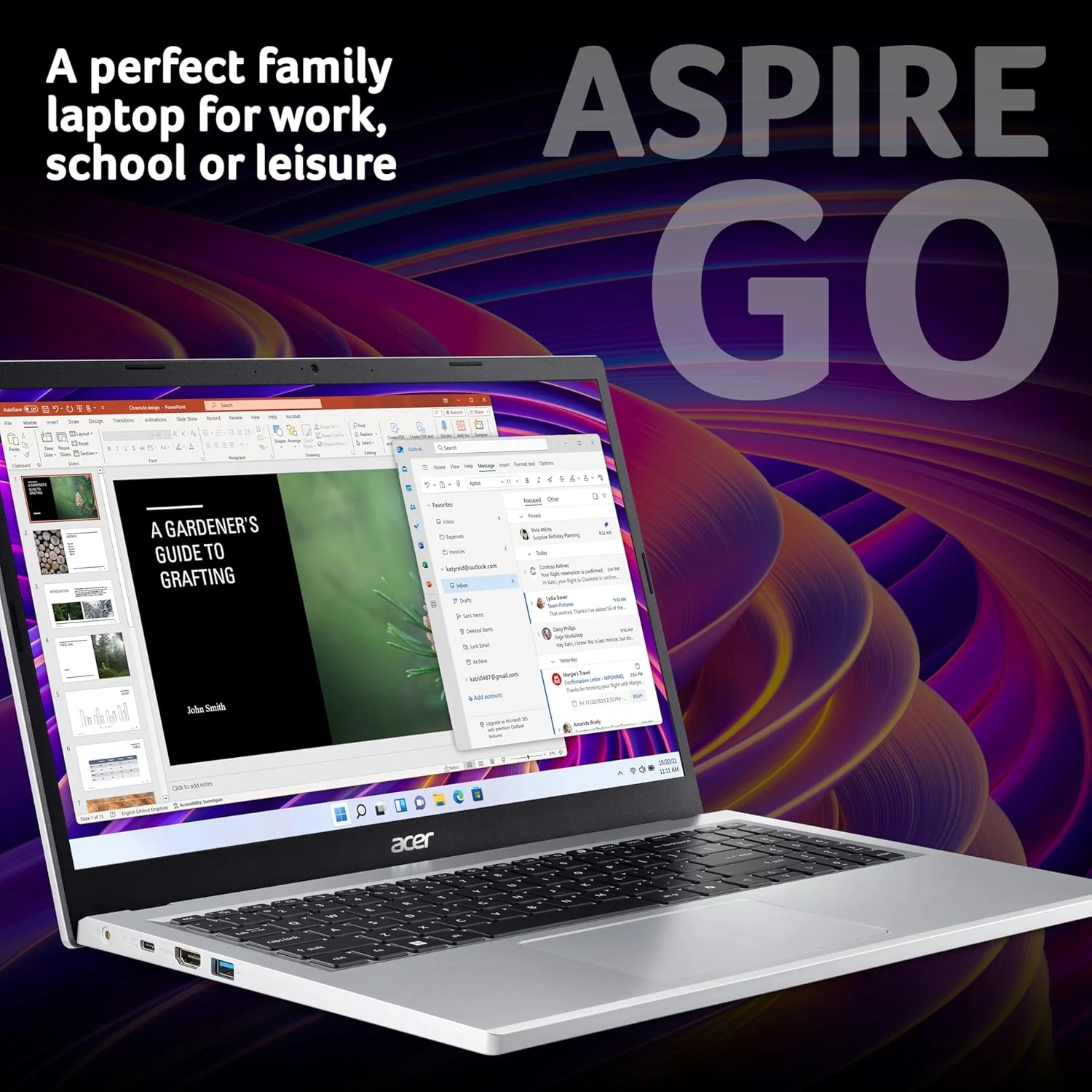 Acer Aspire Go 15 AG15-32P-33LJ Intel Core 3-N355, DDR5 8GB RAM, 512GB PCIe Gen4 SSD, 15.6-inch FHD, Win11 Home, Silver - зураг 2