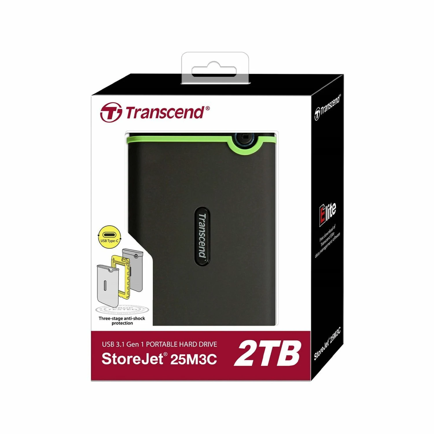 Transcend 2TB USB 3.1 StoreJet 25M3 2.5-inch Portable Hard Drive Military Green TS2TSJ25M3G / Зөөврийн Хард / - зураг 4