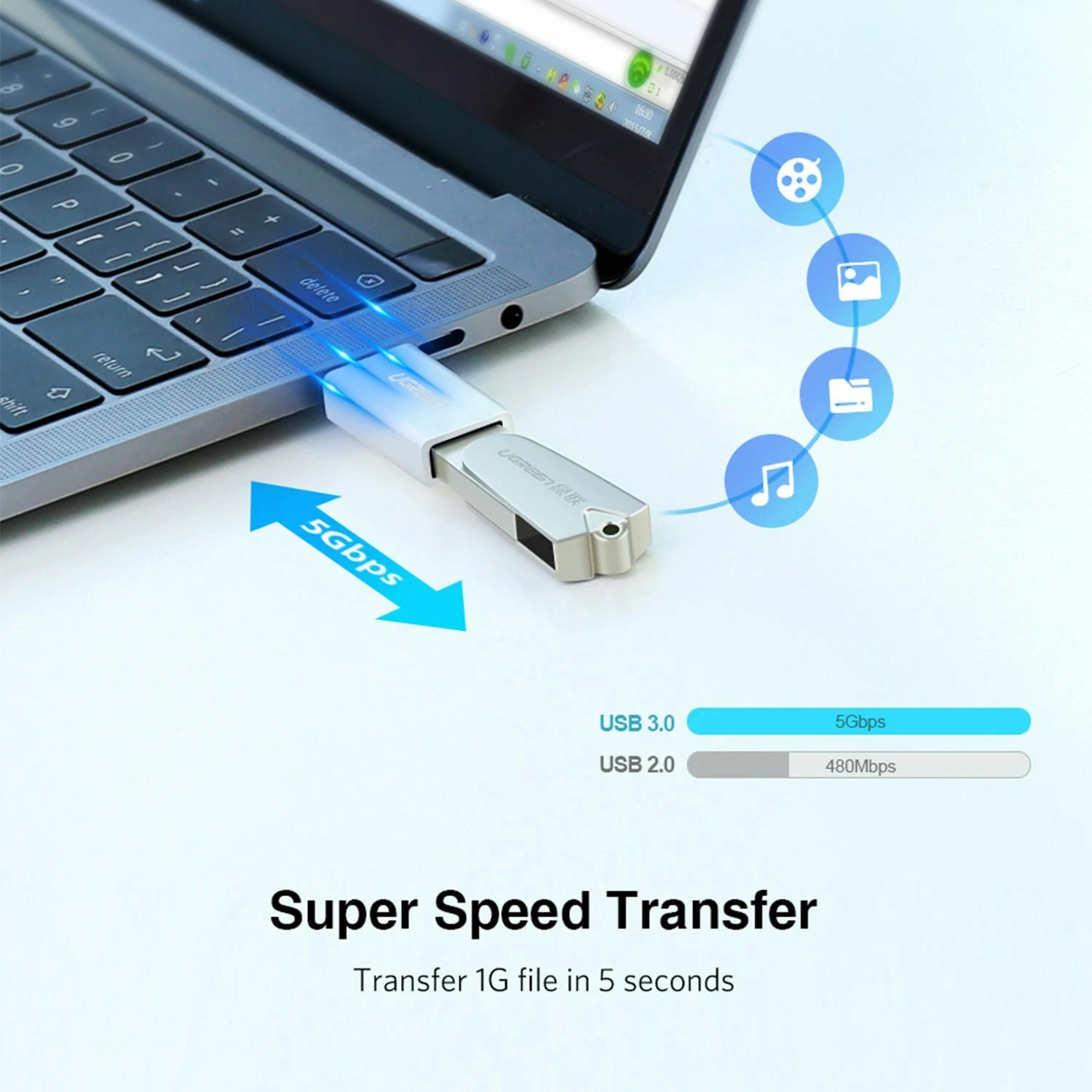 UGREEN USB-C Male to USB 3.0 OTG Adapter (30155) - зураг 2