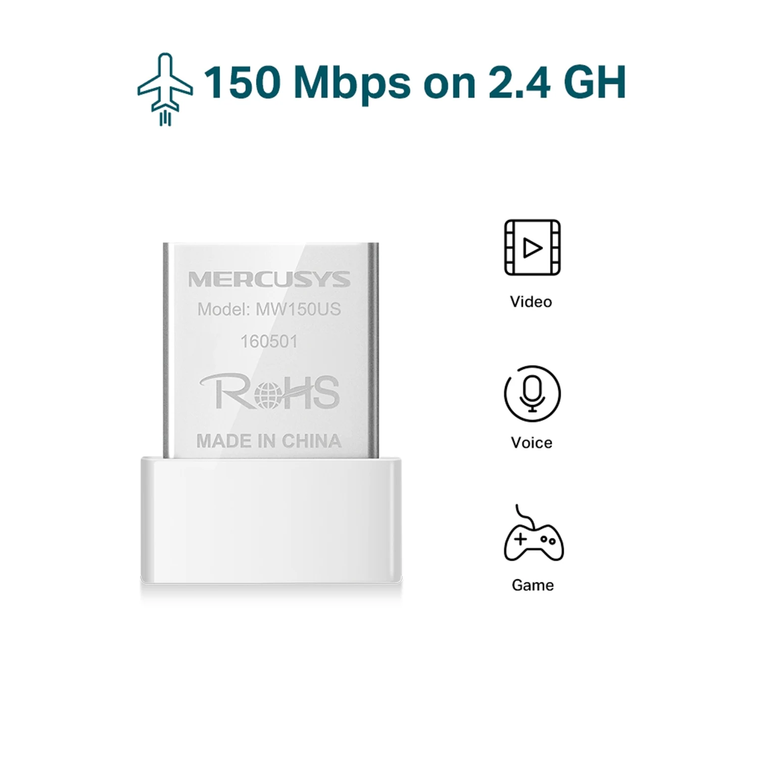 Mercusys MW150US N150 Wireless Nano USB Adapter - зураг 2