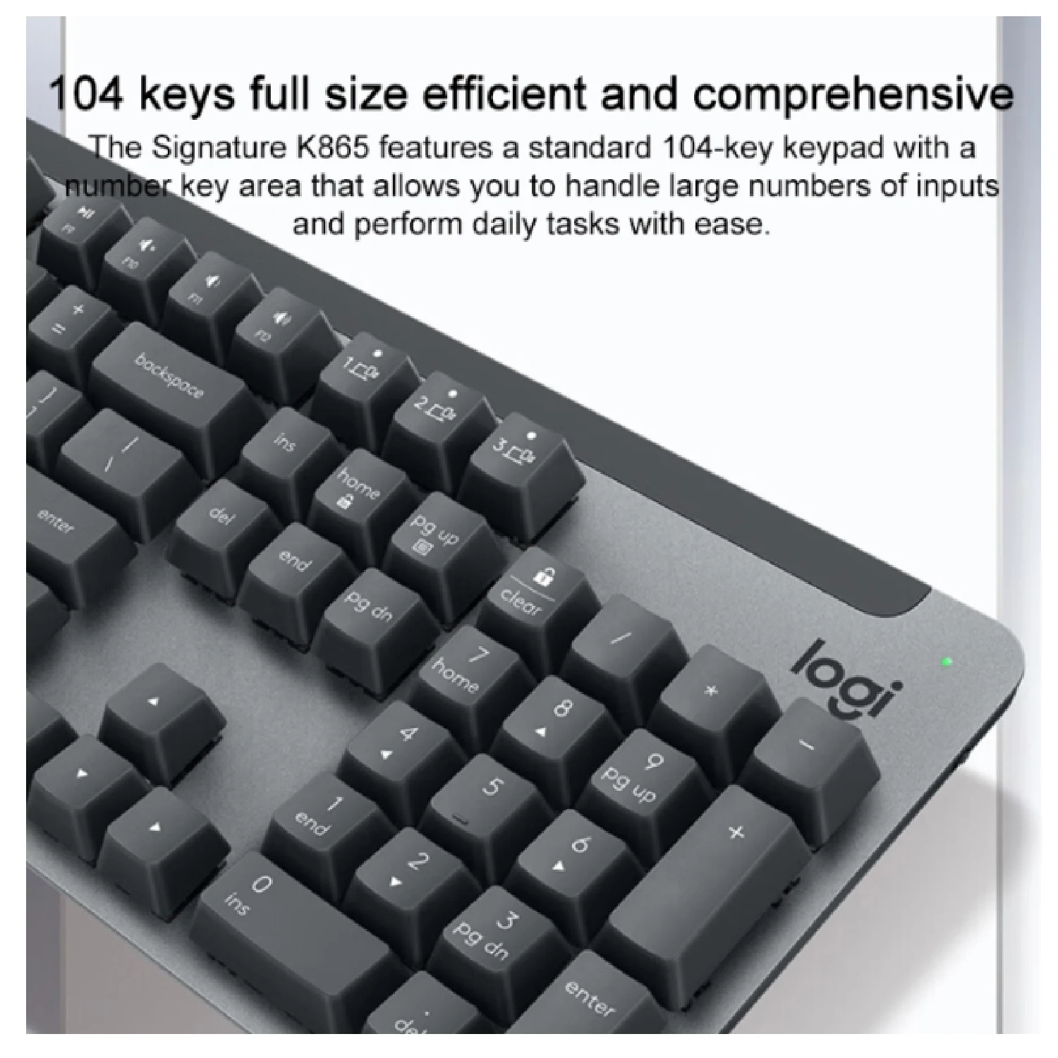 Logitech K865 Bluetooth Wireless Mechanical Keyboard, Black - зураг 3