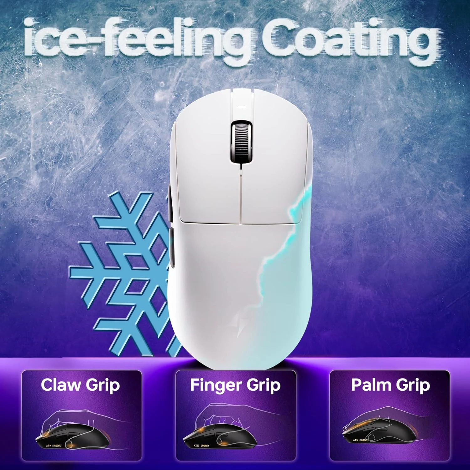 ATK A9 SE Wireless Gaming Mouse, White - зураг 3